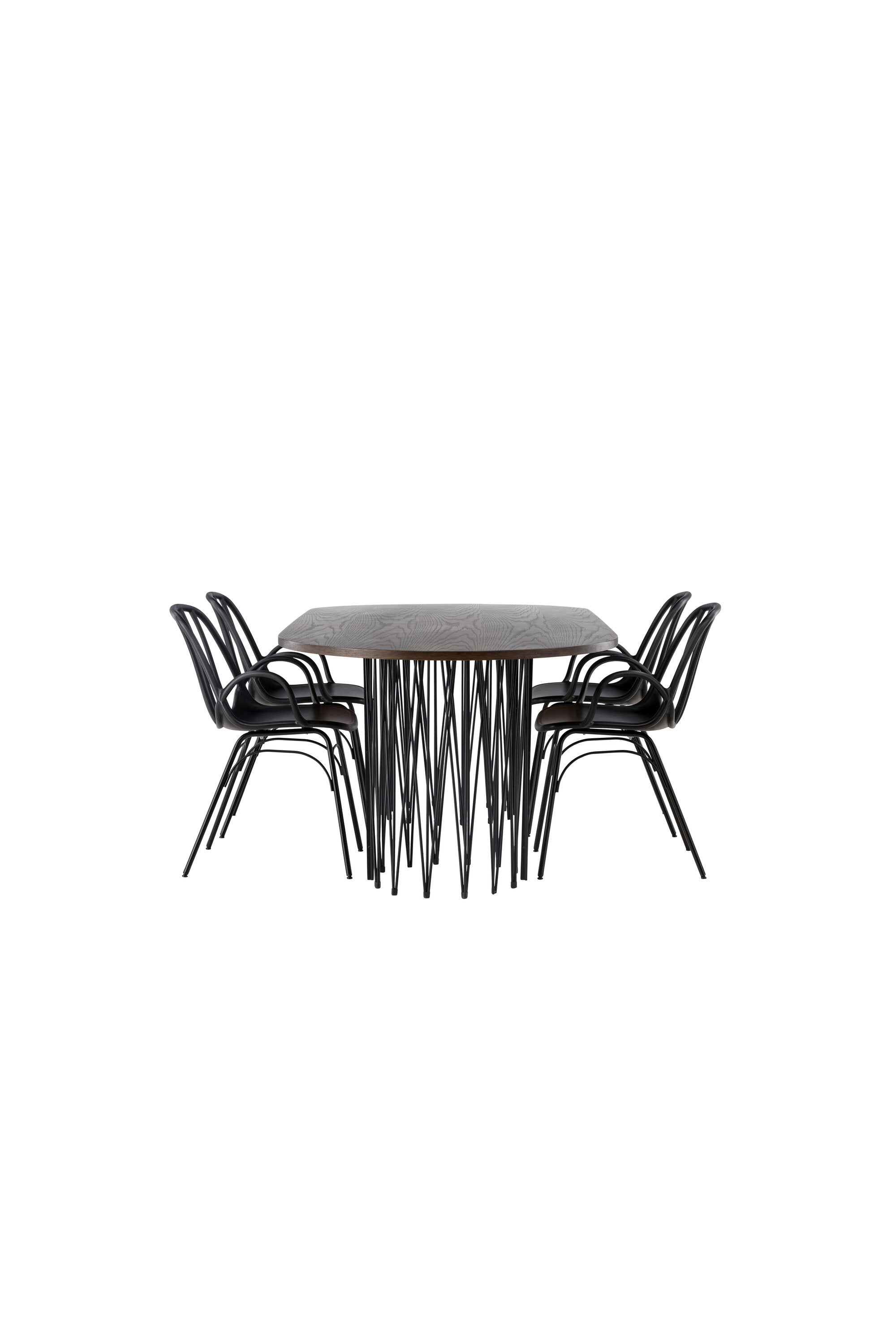 Stone Esszimmerset + Dyrön 220cm/4St. in Schwarz präsentiert im Onlineshop von KAQTU Design AG. Esszimmerset ist von Venture Home