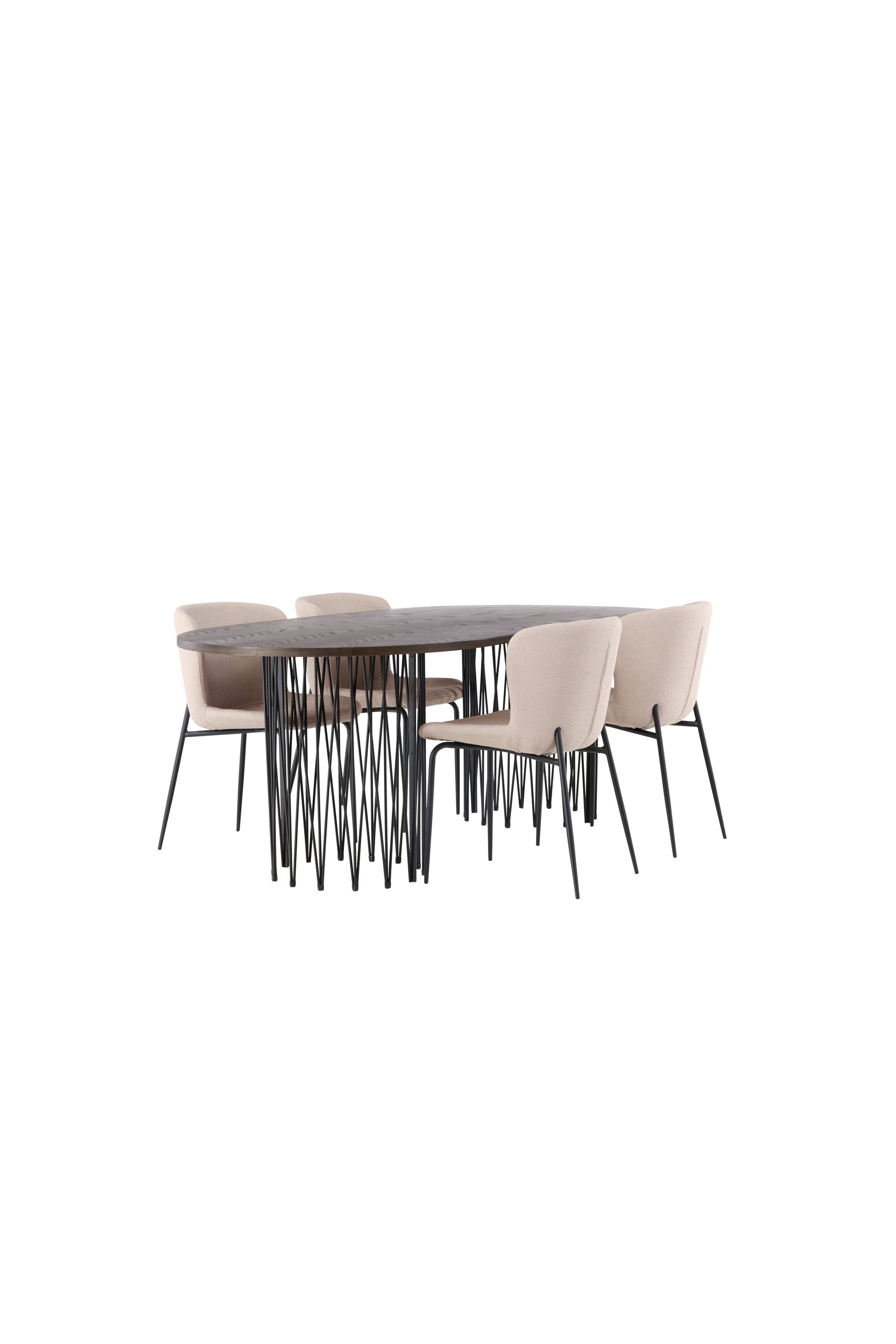 Stone Esszimmerset + Modesto 220cm/4St. in Schwarz, Beige präsentiert im Onlineshop von KAQTU Design AG. Esszimmerset ist von Venture Home