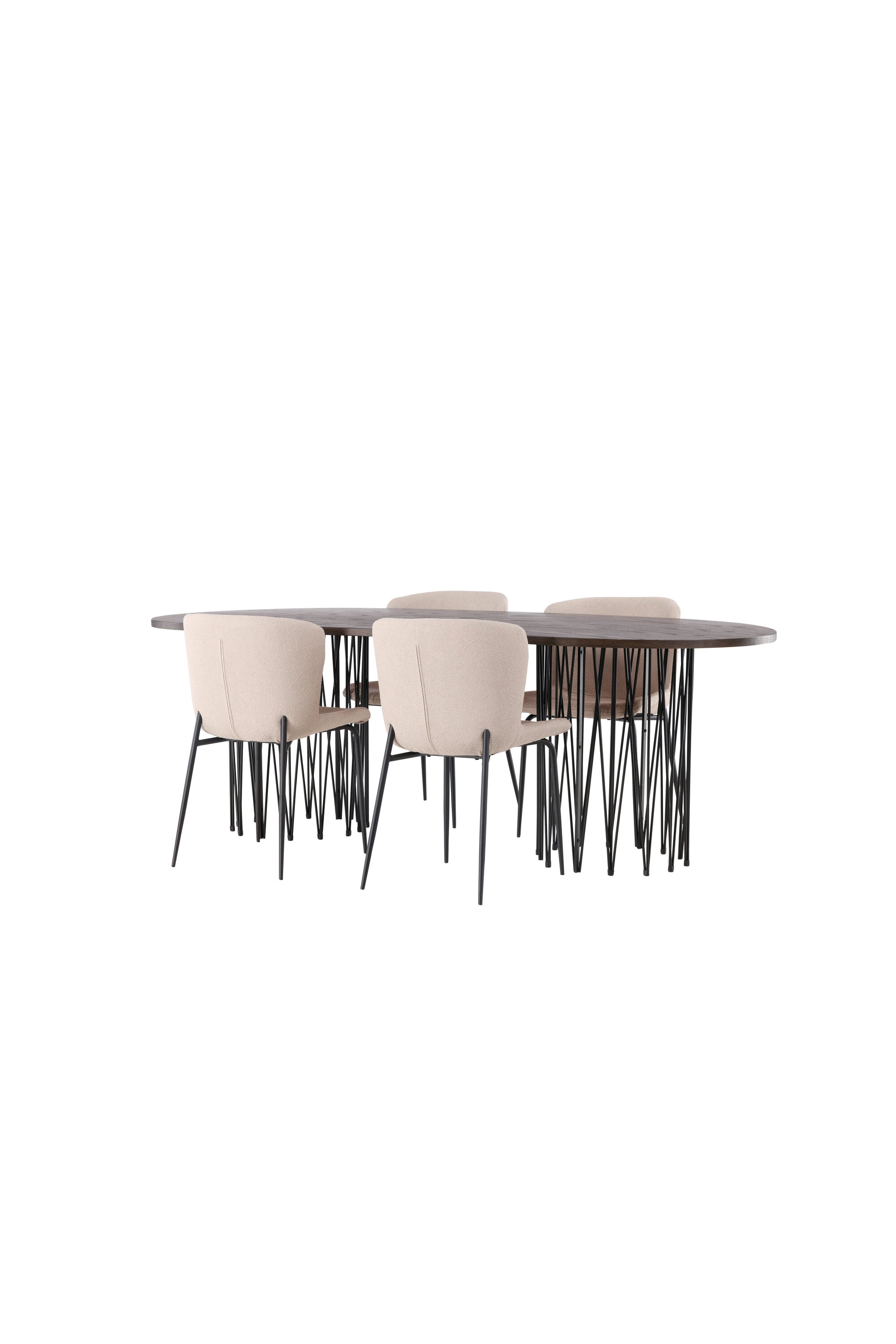Stone Esszimmerset + Modesto 220cm/4St. in Schwarz, Beige präsentiert im Onlineshop von KAQTU Design AG. Esszimmerset ist von Venture Home