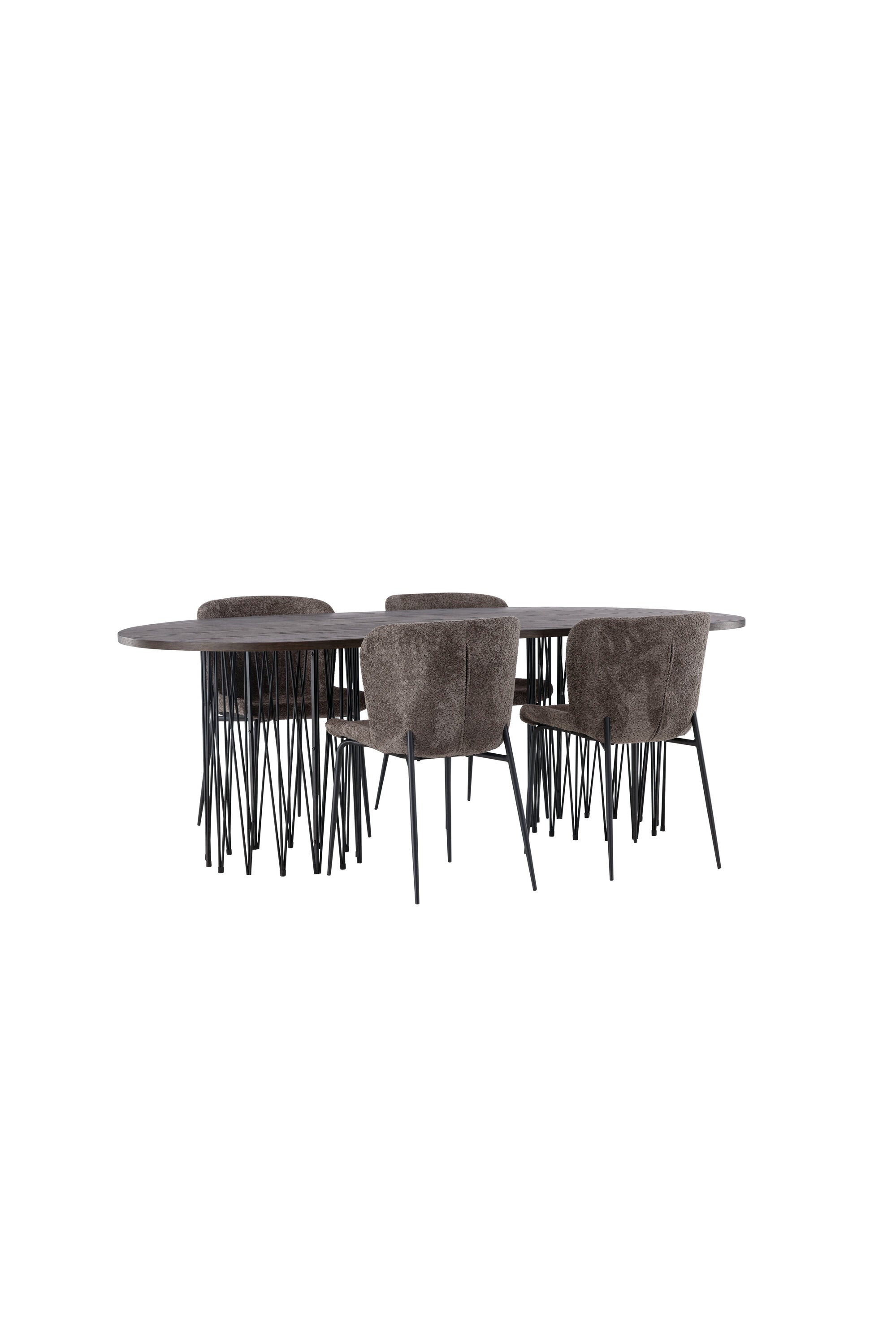 Stone Esszimmerset + Modesto 220cm/4St. in Schwarz, Dunkelgrau präsentiert im Onlineshop von KAQTU Design AG. Esszimmerset ist von Venture Home