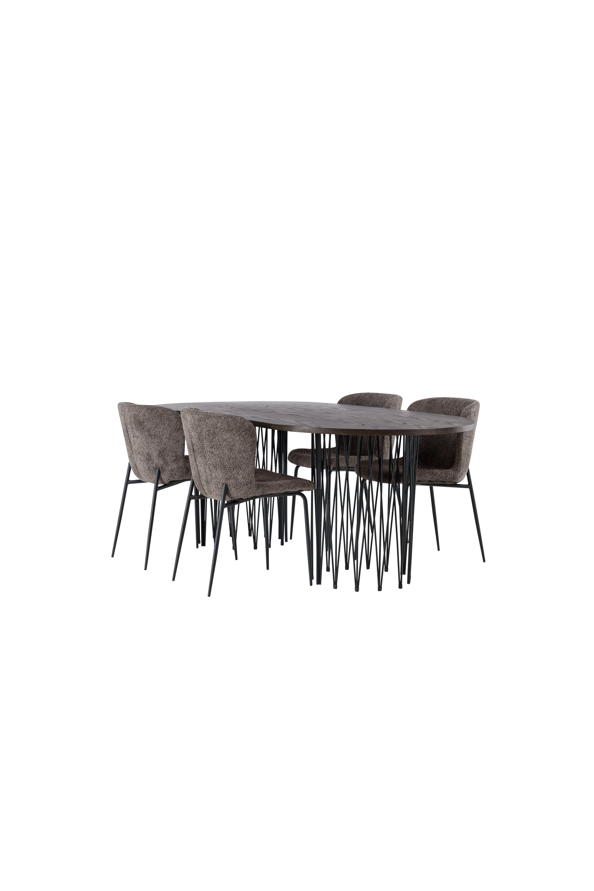 Stone Esszimmerset + Modesto 220cm/4St. in Schwarz, Dunkelgrau präsentiert im Onlineshop von KAQTU Design AG. Esszimmerset ist von Venture Home