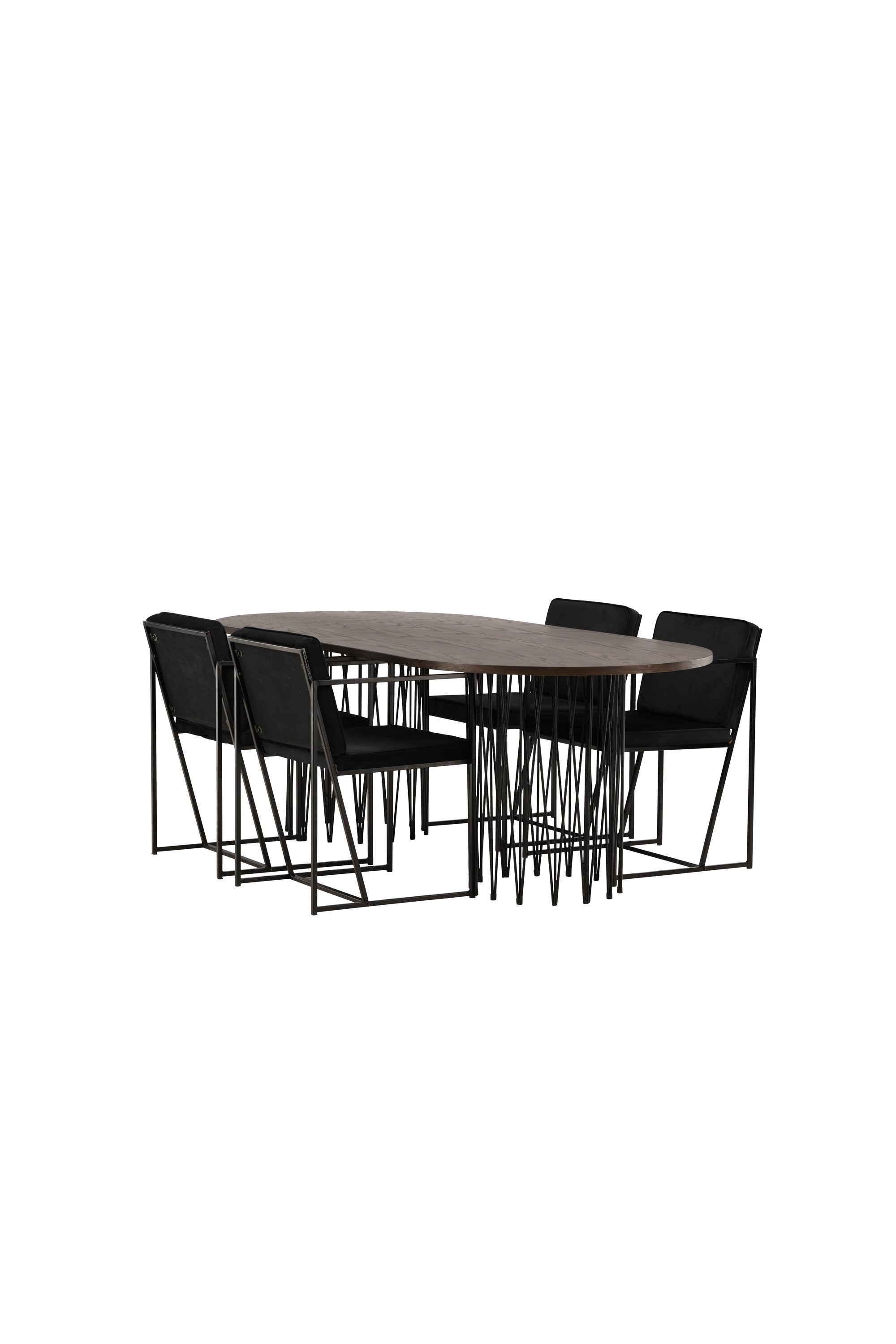 Stone Esszimmerset + Richmond 220cm/4St. in Schwarz präsentiert im Onlineshop von KAQTU Design AG. Esszimmerset ist von Venture Home