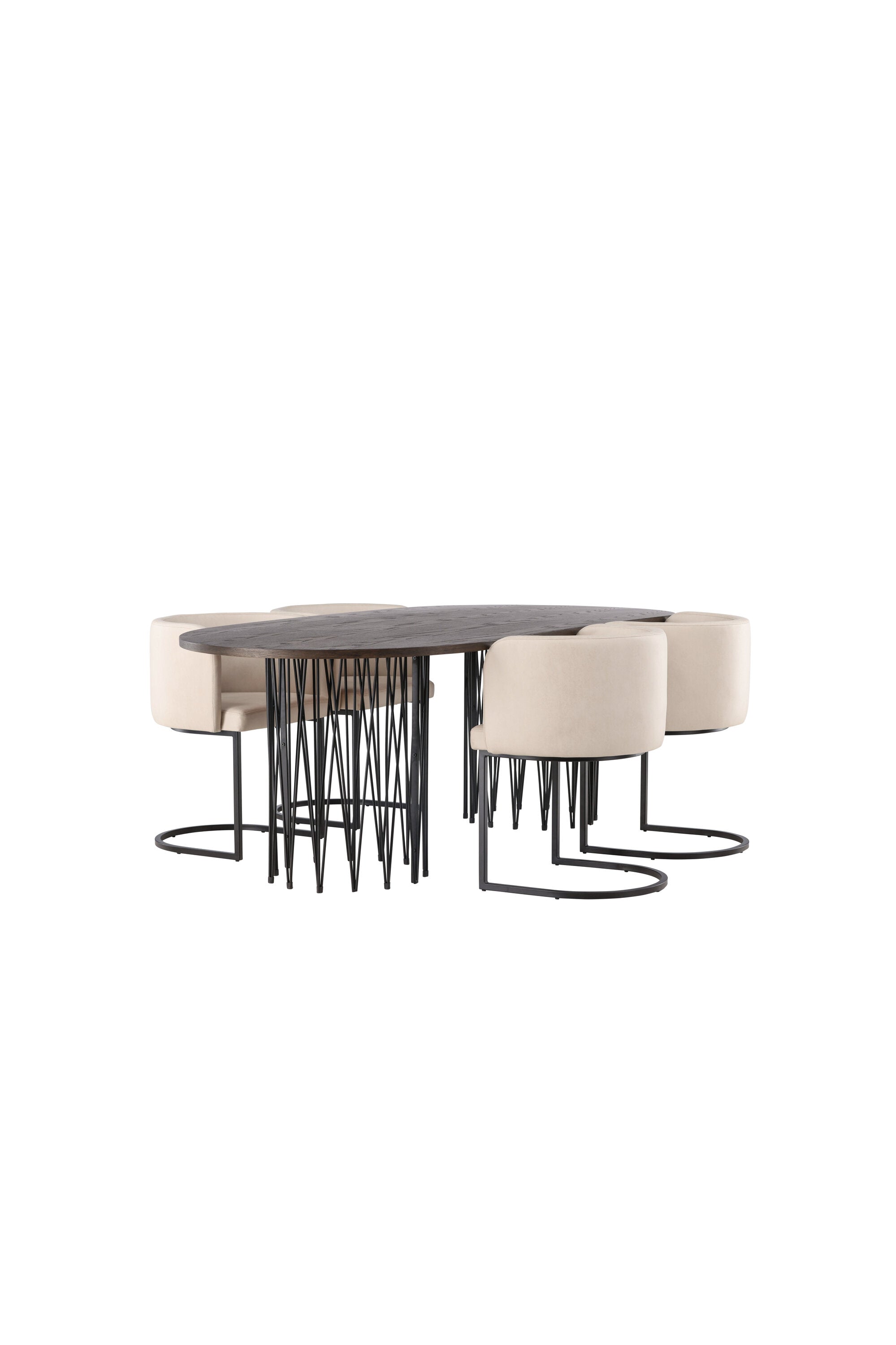 Stone Esszimmerset + Simrishamn 220cm/4St. in Beige, Schwarz präsentiert im Onlineshop von KAQTU Design AG. Esszimmerset ist von Venture Home