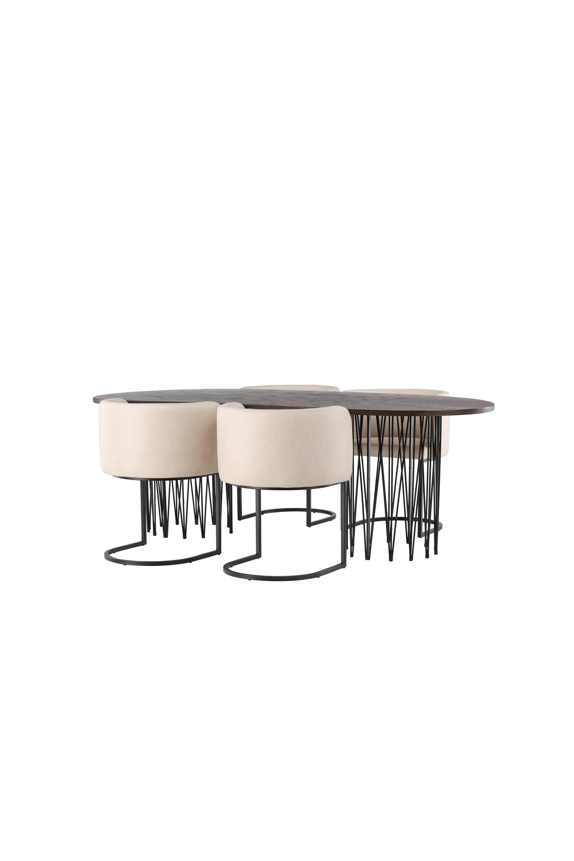 Stone Esszimmerset + Simrishamn 220cm/4St. in Beige, Schwarz präsentiert im Onlineshop von KAQTU Design AG. Esszimmerset ist von Venture Home