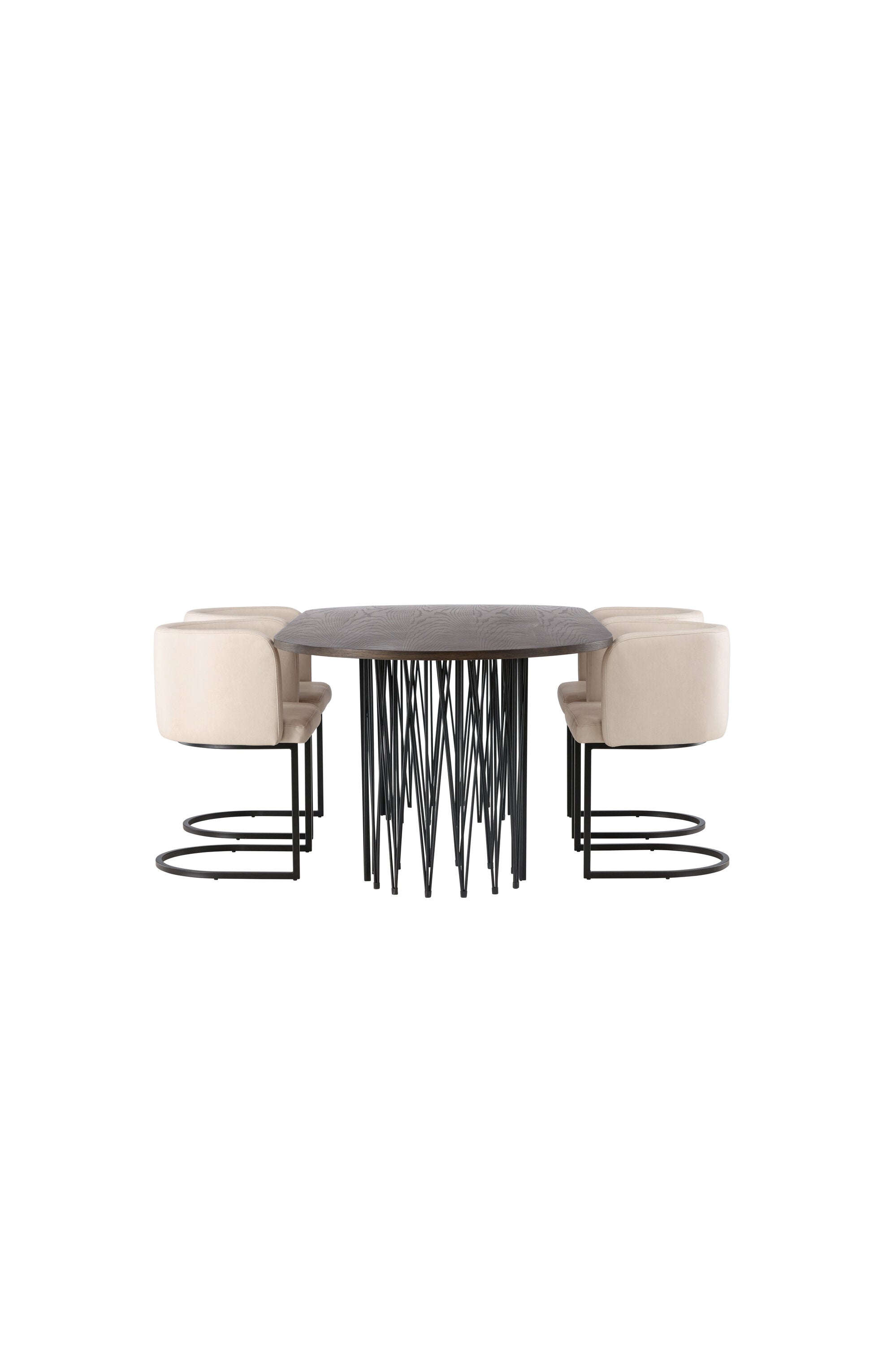 Stone Esszimmerset + Simrishamn 220cm/4St. in Beige, Schwarz präsentiert im Onlineshop von KAQTU Design AG. Esszimmerset ist von Venture Home
