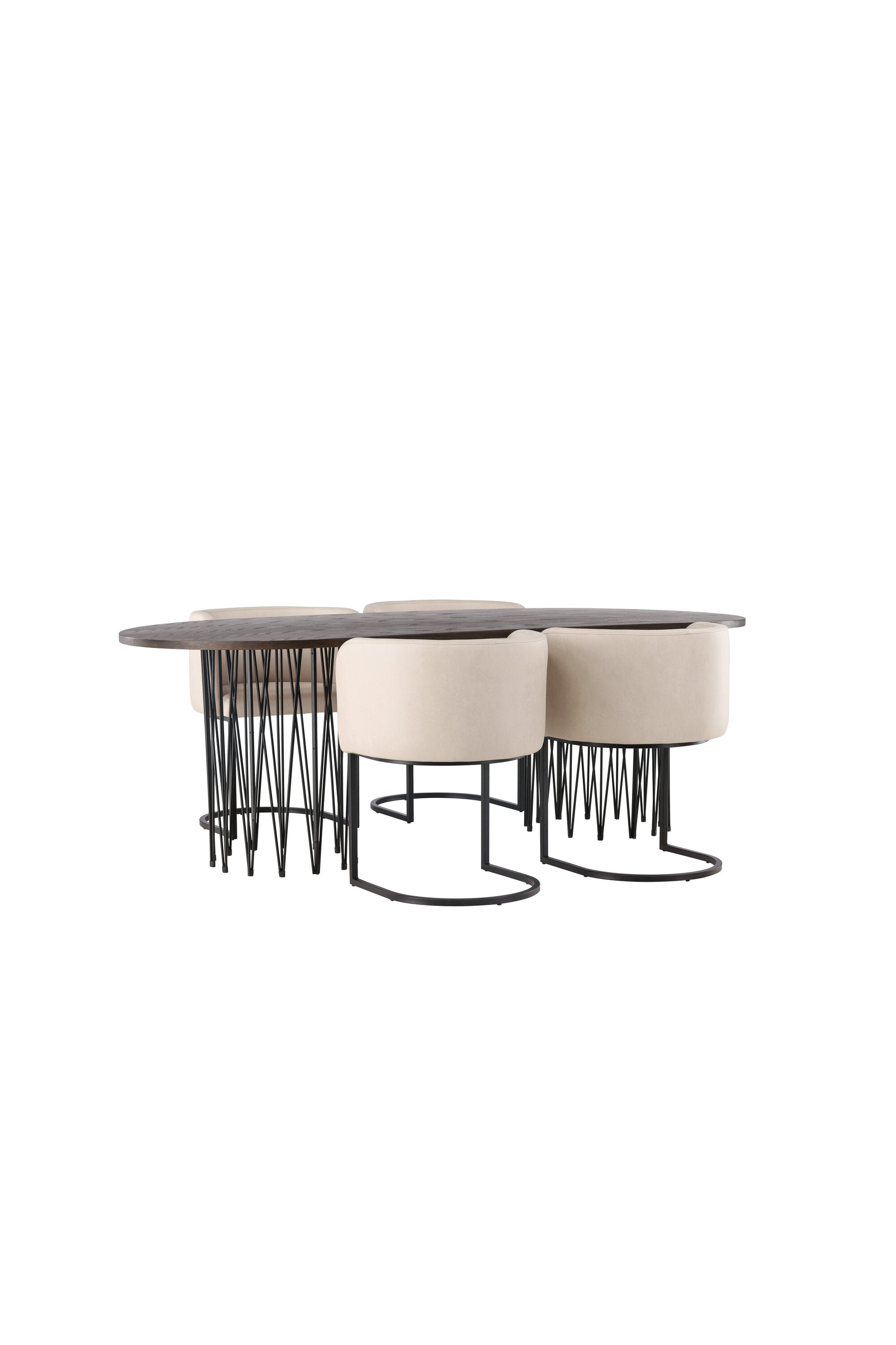 Stone Esszimmerset + Simrishamn 220cm/4St. in Beige, Schwarz präsentiert im Onlineshop von KAQTU Design AG. Esszimmerset ist von Venture Home