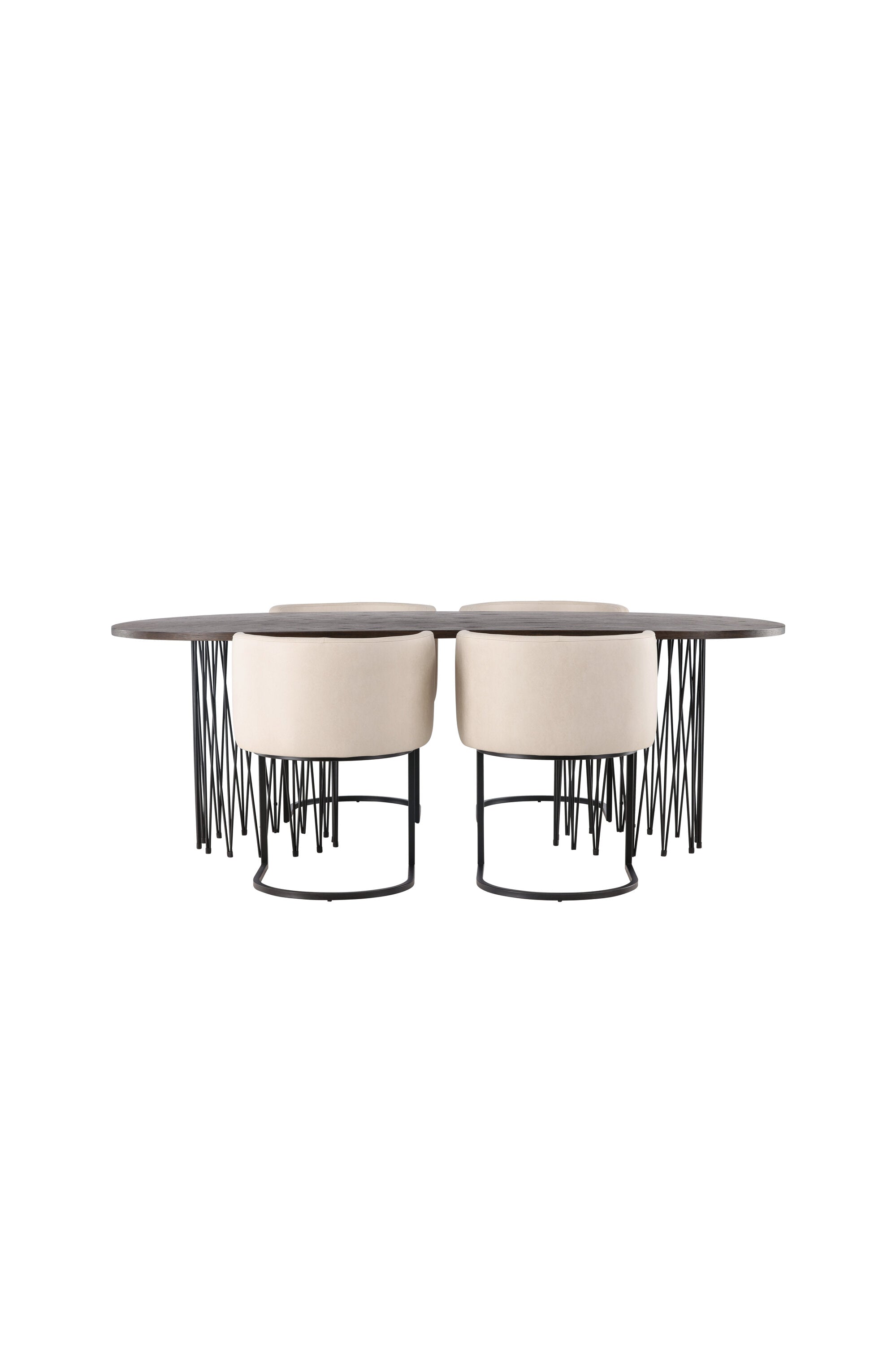 Stone Esszimmerset + Simrishamn 220cm/4St. in Beige, Schwarz präsentiert im Onlineshop von KAQTU Design AG. Esszimmerset ist von Venture Home
