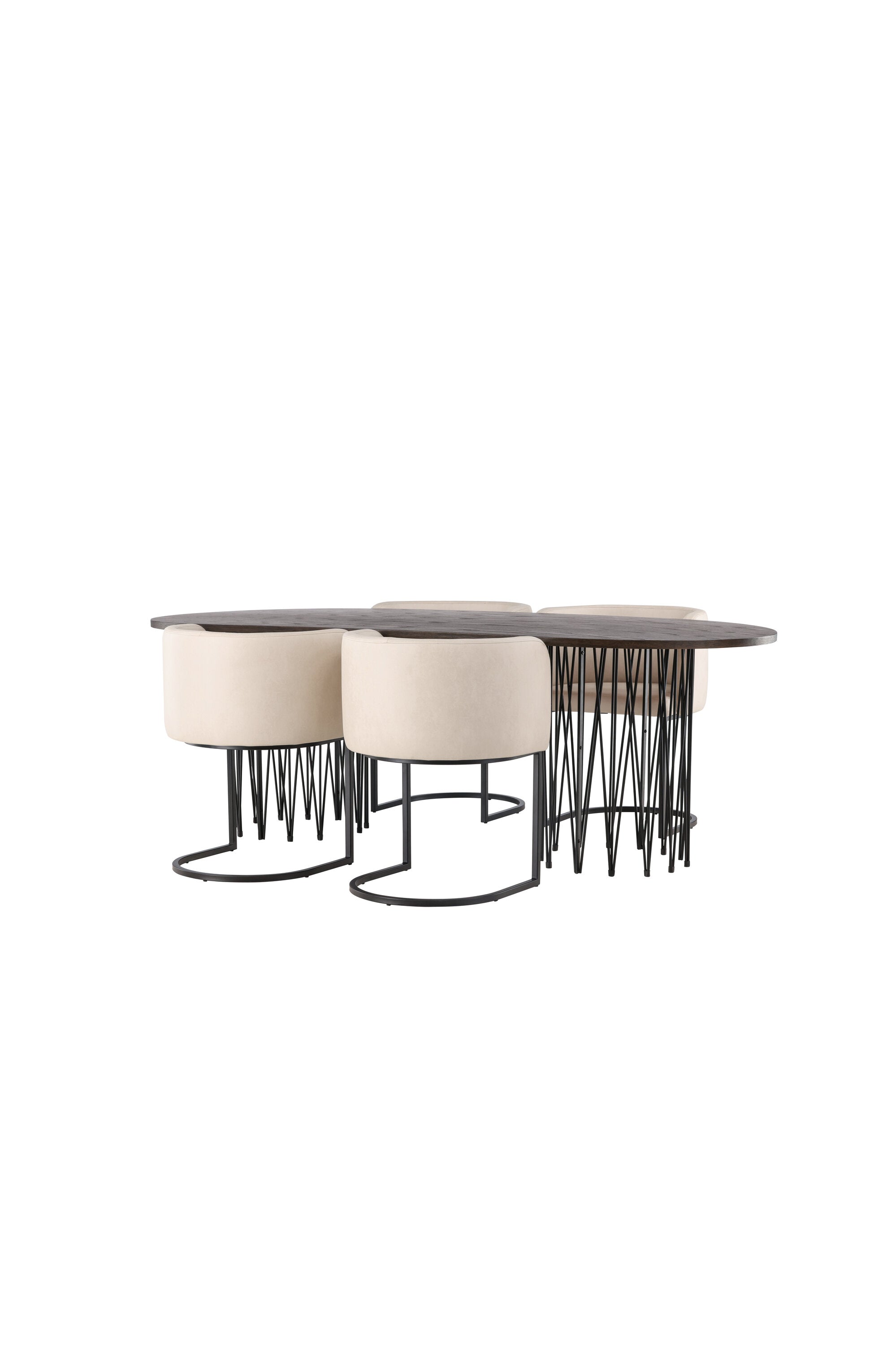 Stone Esszimmerset + Simrishamn 220cm/4St. in Beige, Schwarz präsentiert im Onlineshop von KAQTU Design AG. Esszimmerset ist von Venture Home