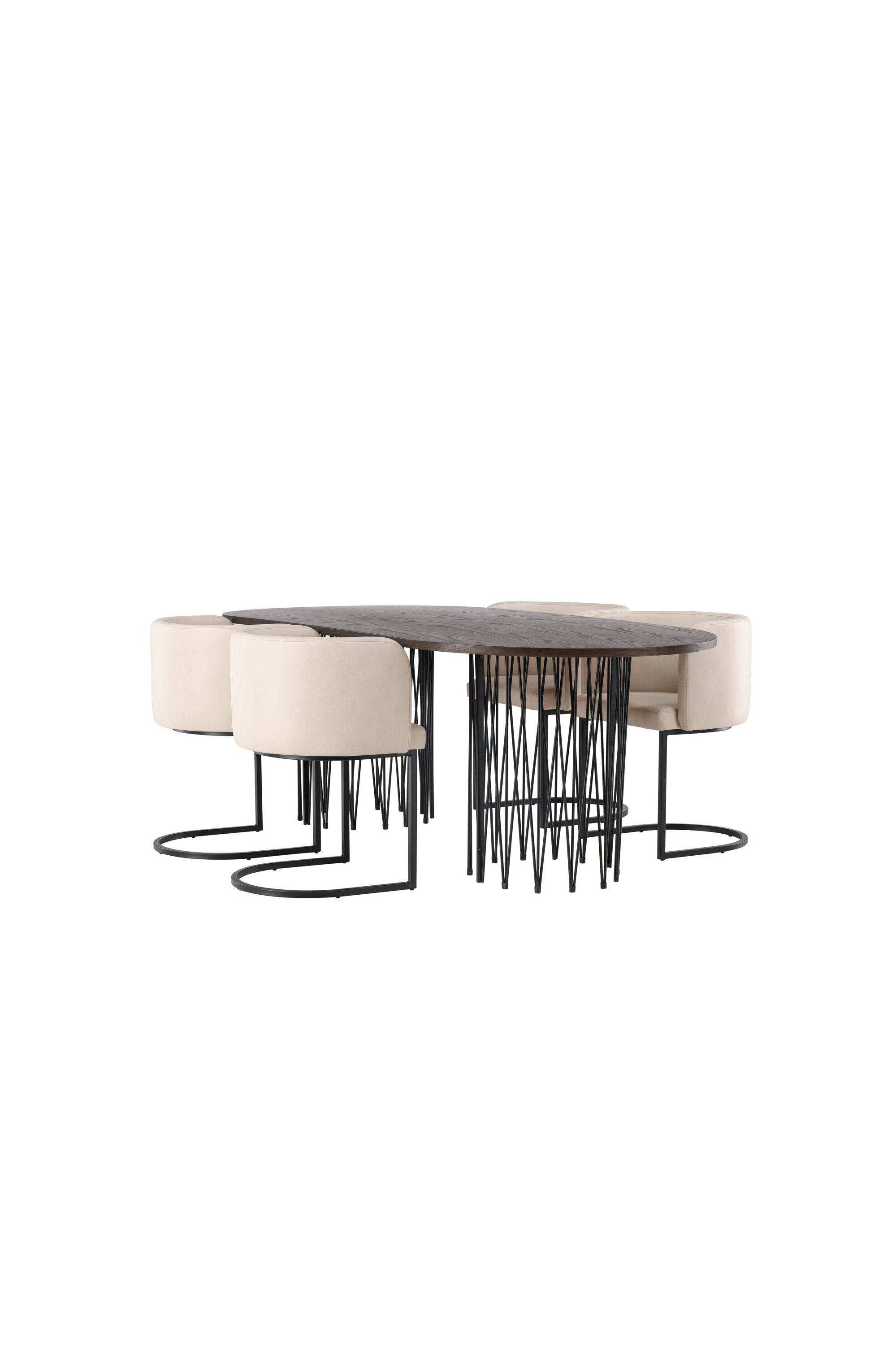 Stone Esszimmerset + Simrishamn 220cm/4St. in Beige, Schwarz präsentiert im Onlineshop von KAQTU Design AG. Esszimmerset ist von Venture Home