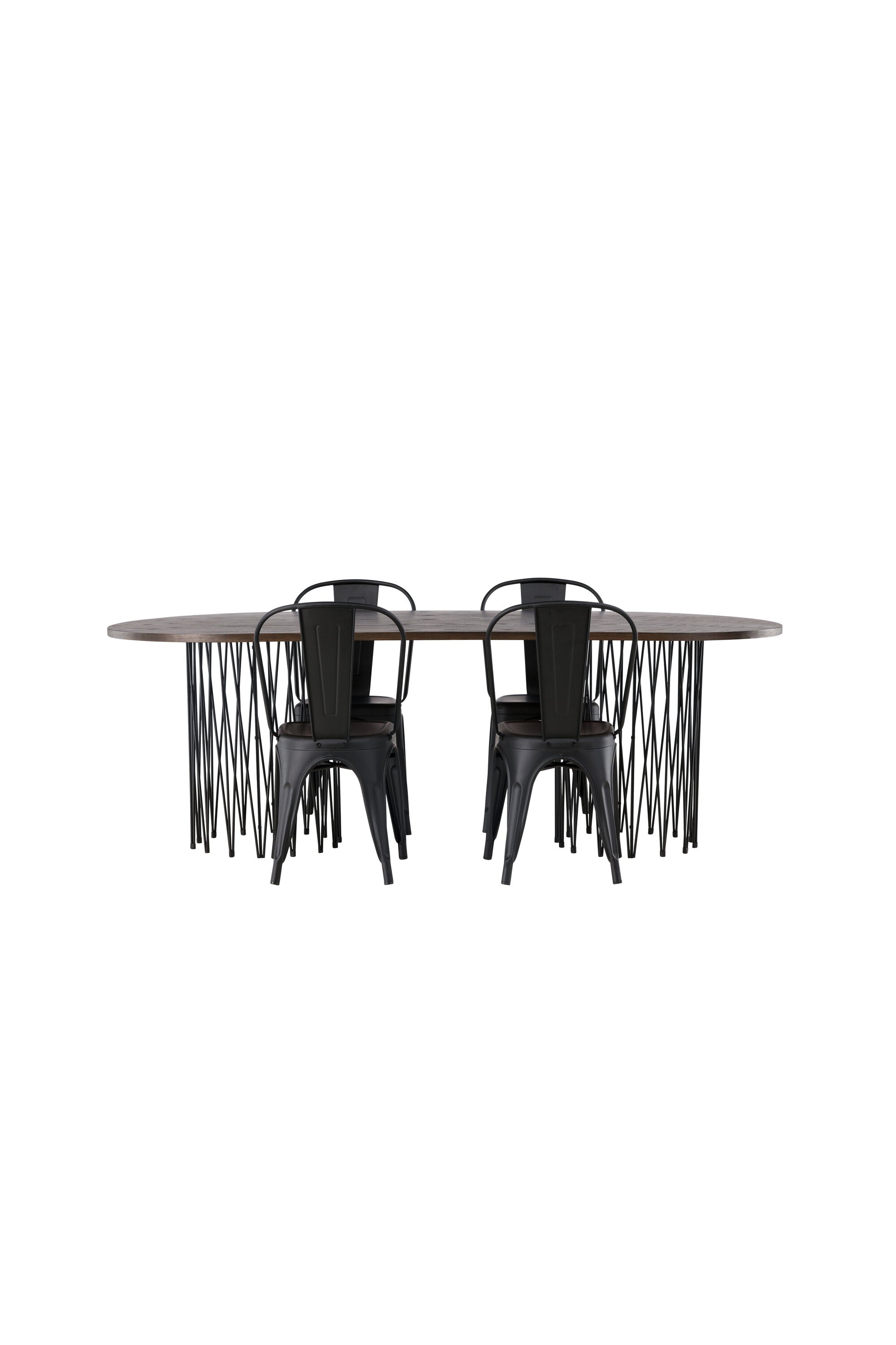 Stone Esszimmerset + Tempe 220cm/4St. in Schwarz präsentiert im Onlineshop von KAQTU Design AG. Esszimmerset ist von Venture Home