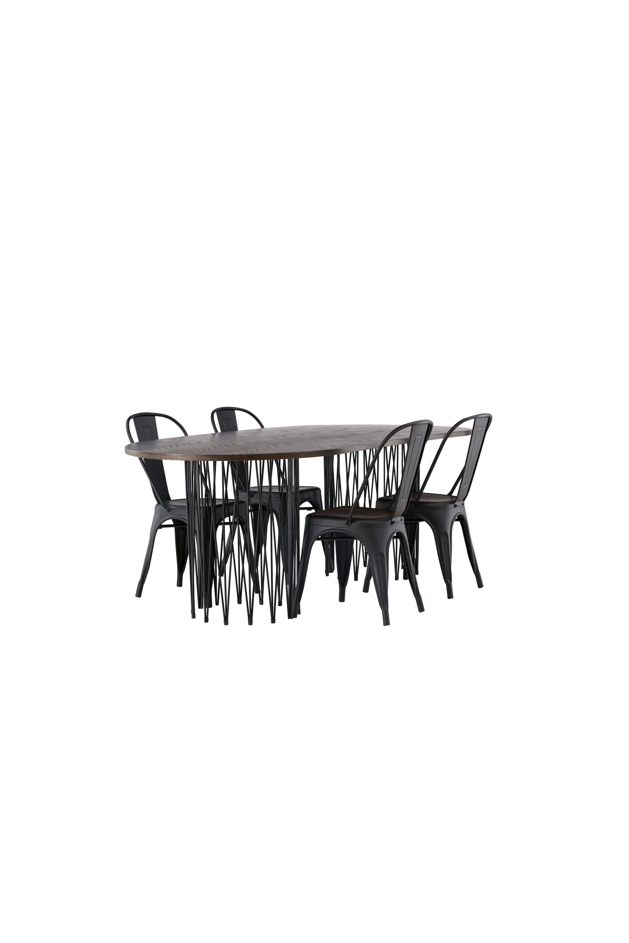 Stone Esszimmerset + Tempe 220cm/4St. in Schwarz präsentiert im Onlineshop von KAQTU Design AG. Esszimmerset ist von Venture Home