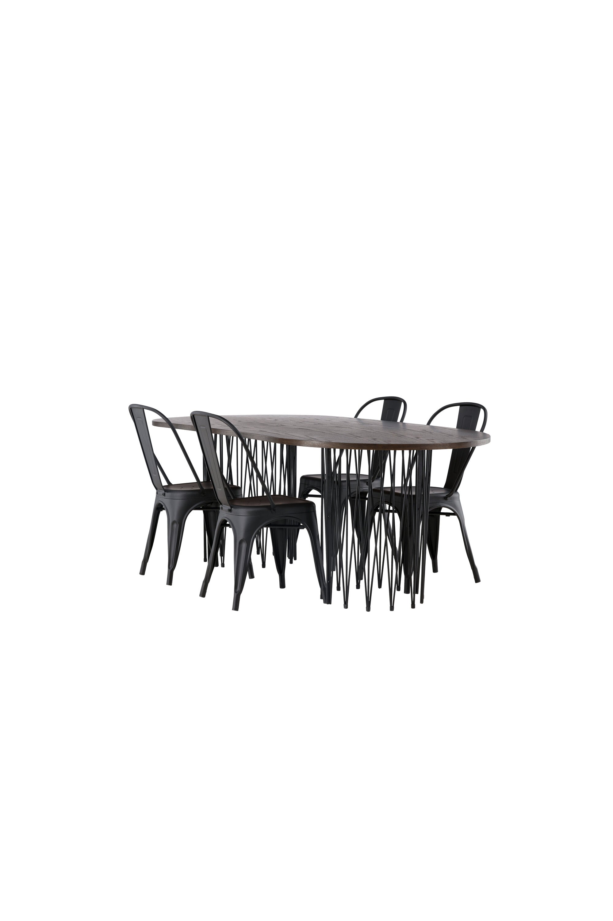 Stone Esszimmerset + Tempe 220cm/4St. in Schwarz präsentiert im Onlineshop von KAQTU Design AG. Esszimmerset ist von Venture Home