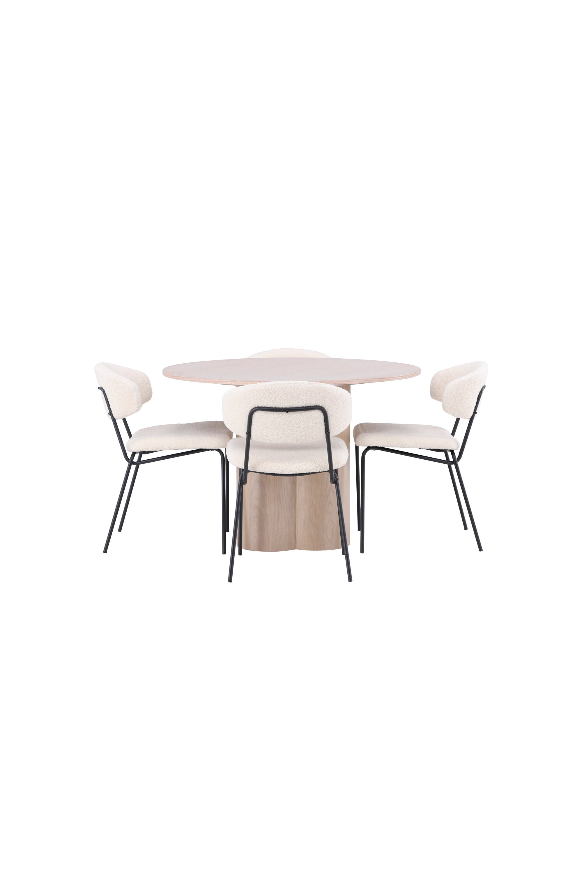 Olivia Esszimmer Set + Chico ⌀110cm/4St. in Natur / Weiss präsentiert im Onlineshop von KAQTU Design AG. Esszimmerset ist von Venture Home