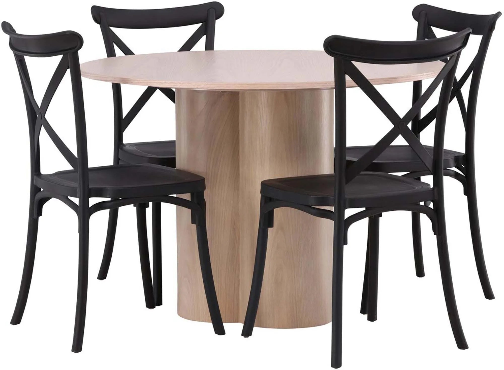 Modernes Olivia Esszimmer Set mit Crosett Tisch und 4 Stühlen.