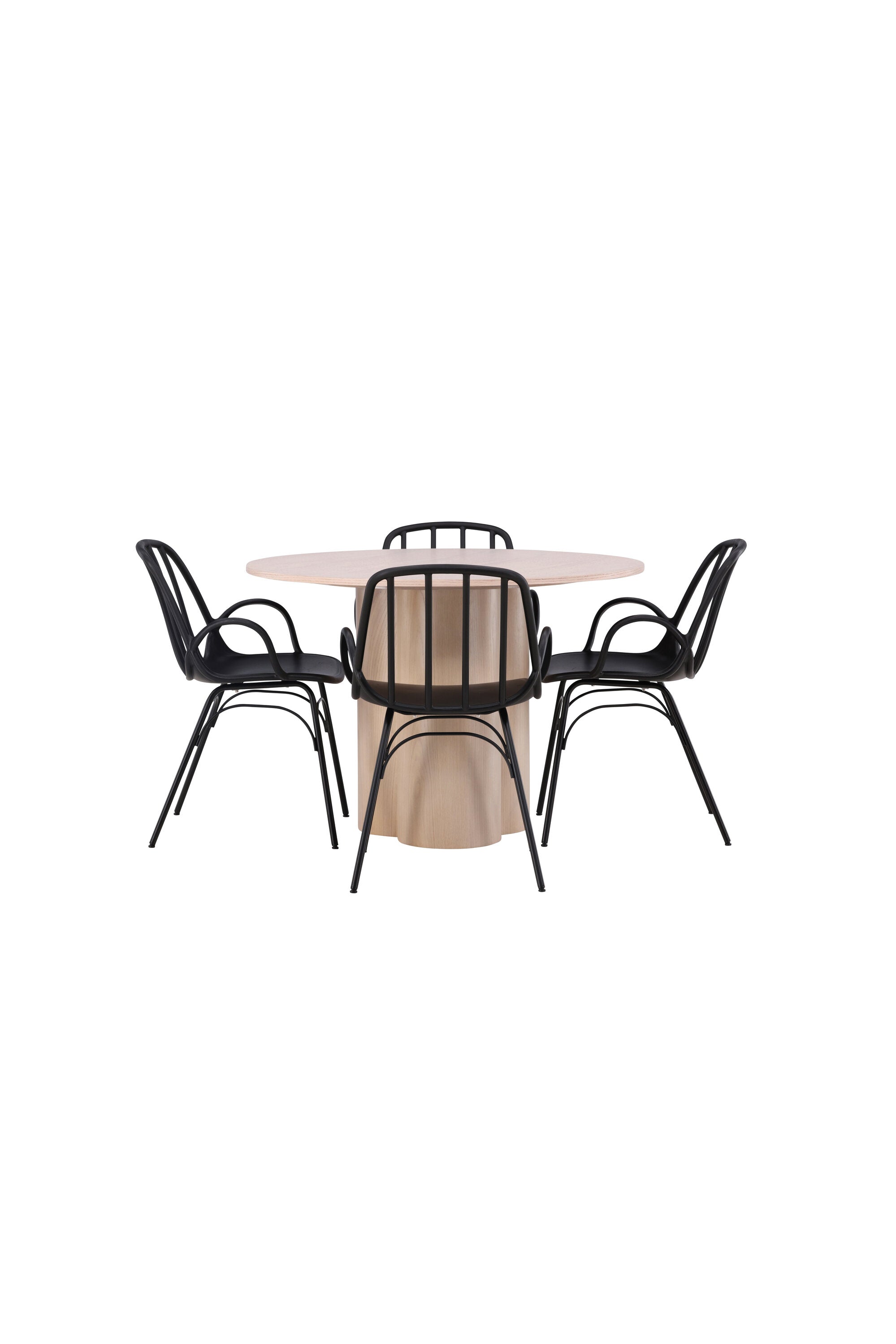 Olivia Esszimmerset + Dyrön ⌀110cm/4St. in Schwarz präsentiert im Onlineshop von KAQTU Design AG. Esszimmerset ist von Venture Home