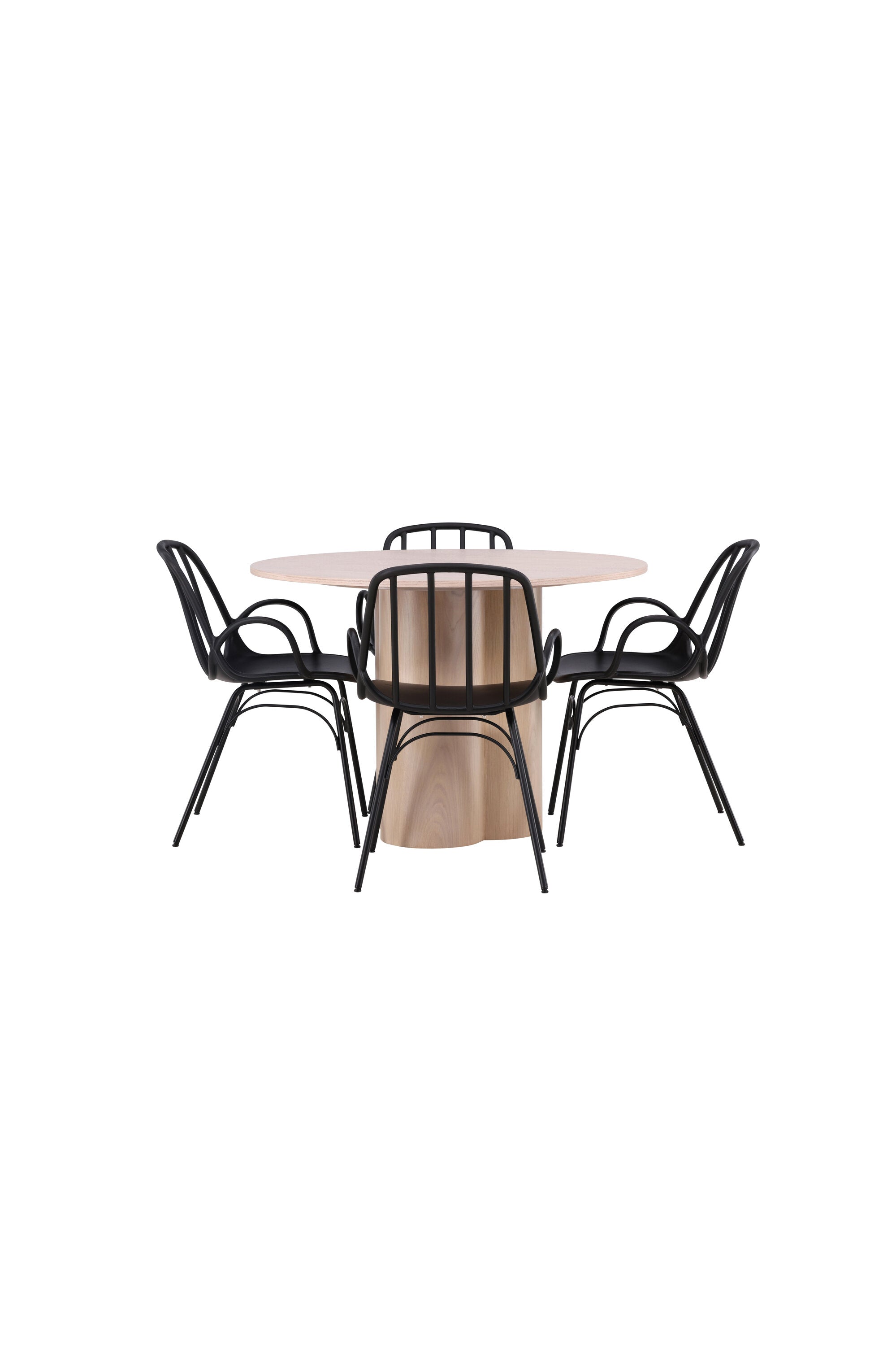 Olivia Esszimmerset + Dyrön ⌀110cm/4St. in Schwarz präsentiert im Onlineshop von KAQTU Design AG. Esszimmerset ist von Venture Home