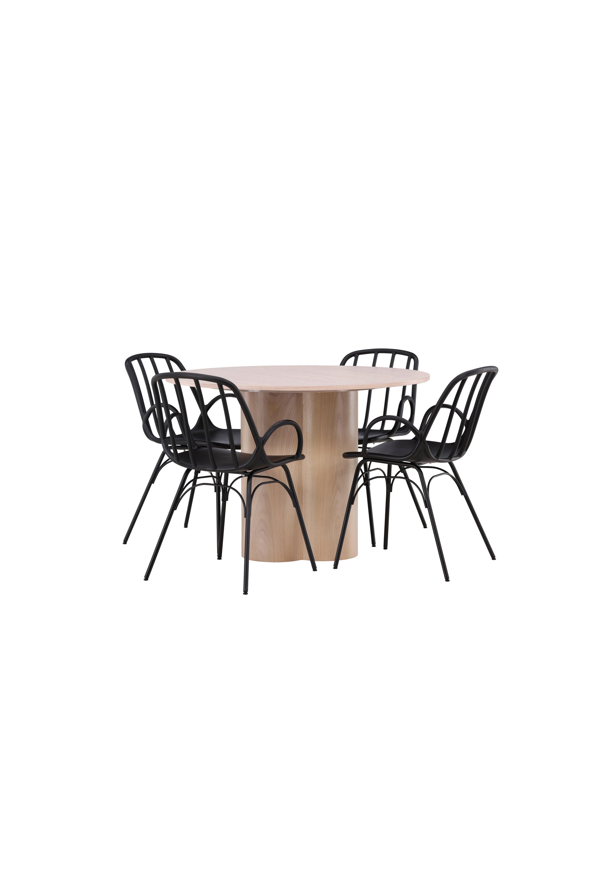 Olivia Esszimmerset + Dyrön ⌀110cm/4St. in Schwarz präsentiert im Onlineshop von KAQTU Design AG. Esszimmerset ist von Venture Home