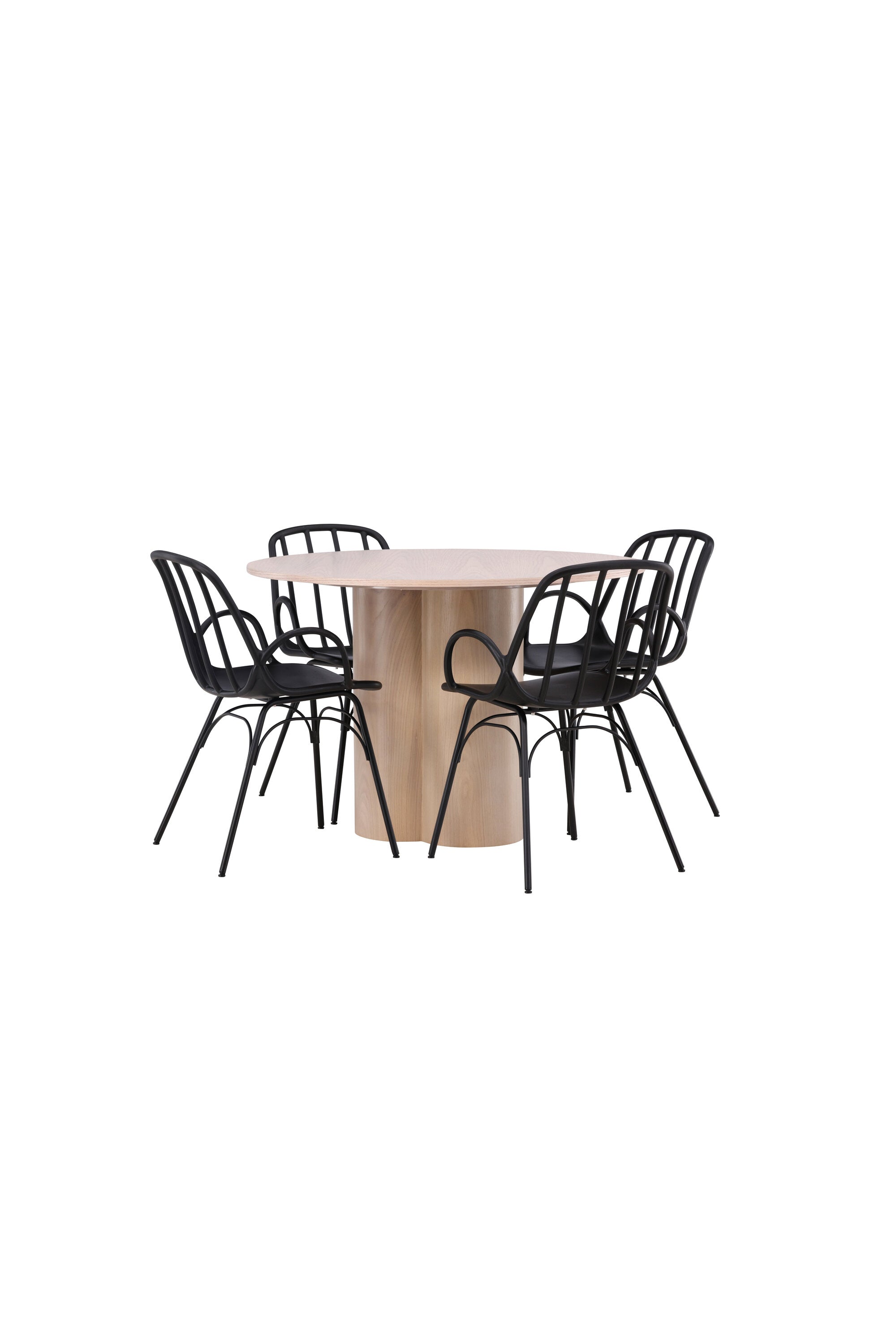 Olivia Esszimmerset + Dyrön ⌀110cm/4St. in Schwarz präsentiert im Onlineshop von KAQTU Design AG. Esszimmerset ist von Venture Home
