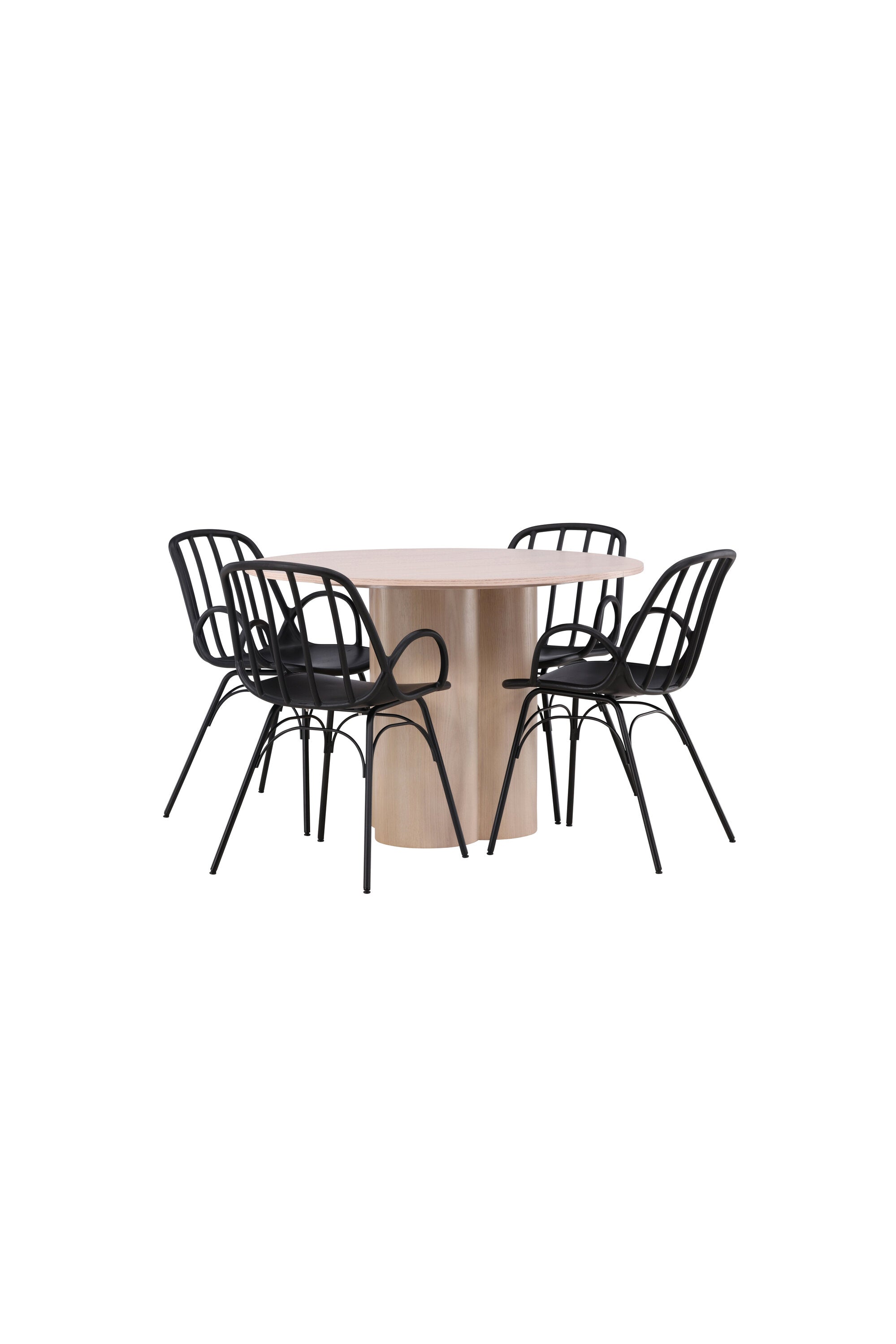 Olivia Esszimmerset + Dyrön ⌀110cm/4St. in Schwarz präsentiert im Onlineshop von KAQTU Design AG. Esszimmerset ist von Venture Home