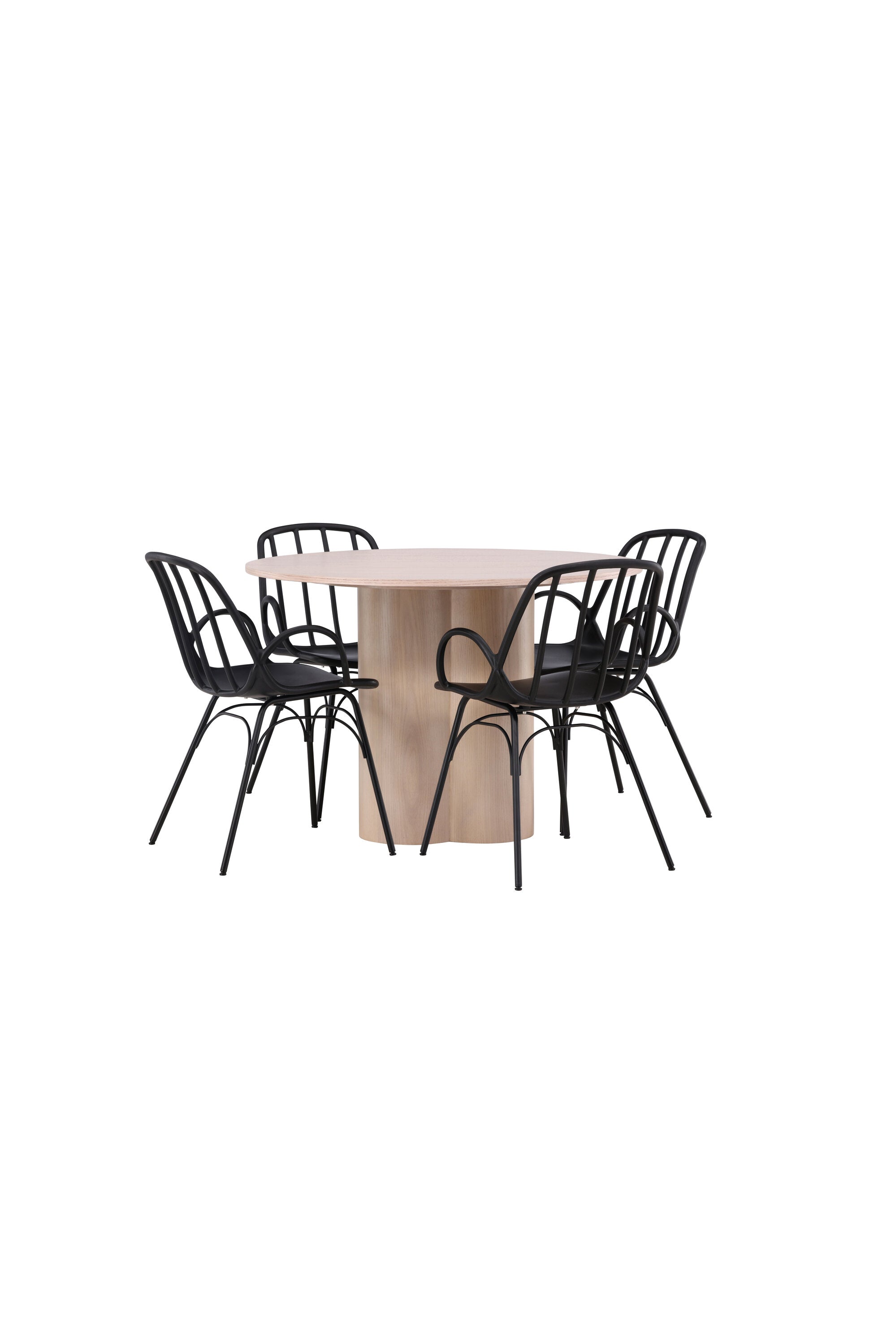 Olivia Esszimmerset + Dyrön ⌀110cm/4St. in Schwarz präsentiert im Onlineshop von KAQTU Design AG. Esszimmerset ist von Venture Home