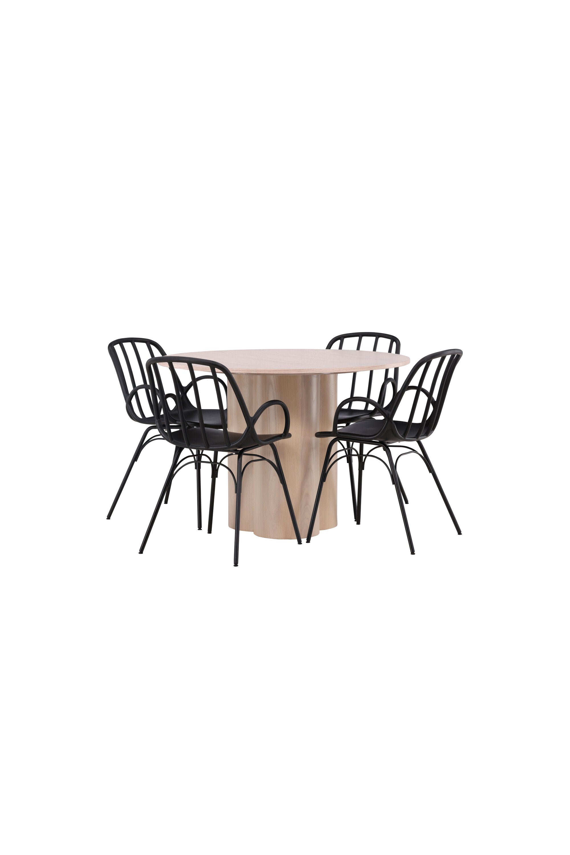 Olivia Esszimmerset + Dyrön ⌀110cm/4St. in Schwarz präsentiert im Onlineshop von KAQTU Design AG. Esszimmerset ist von Venture Home