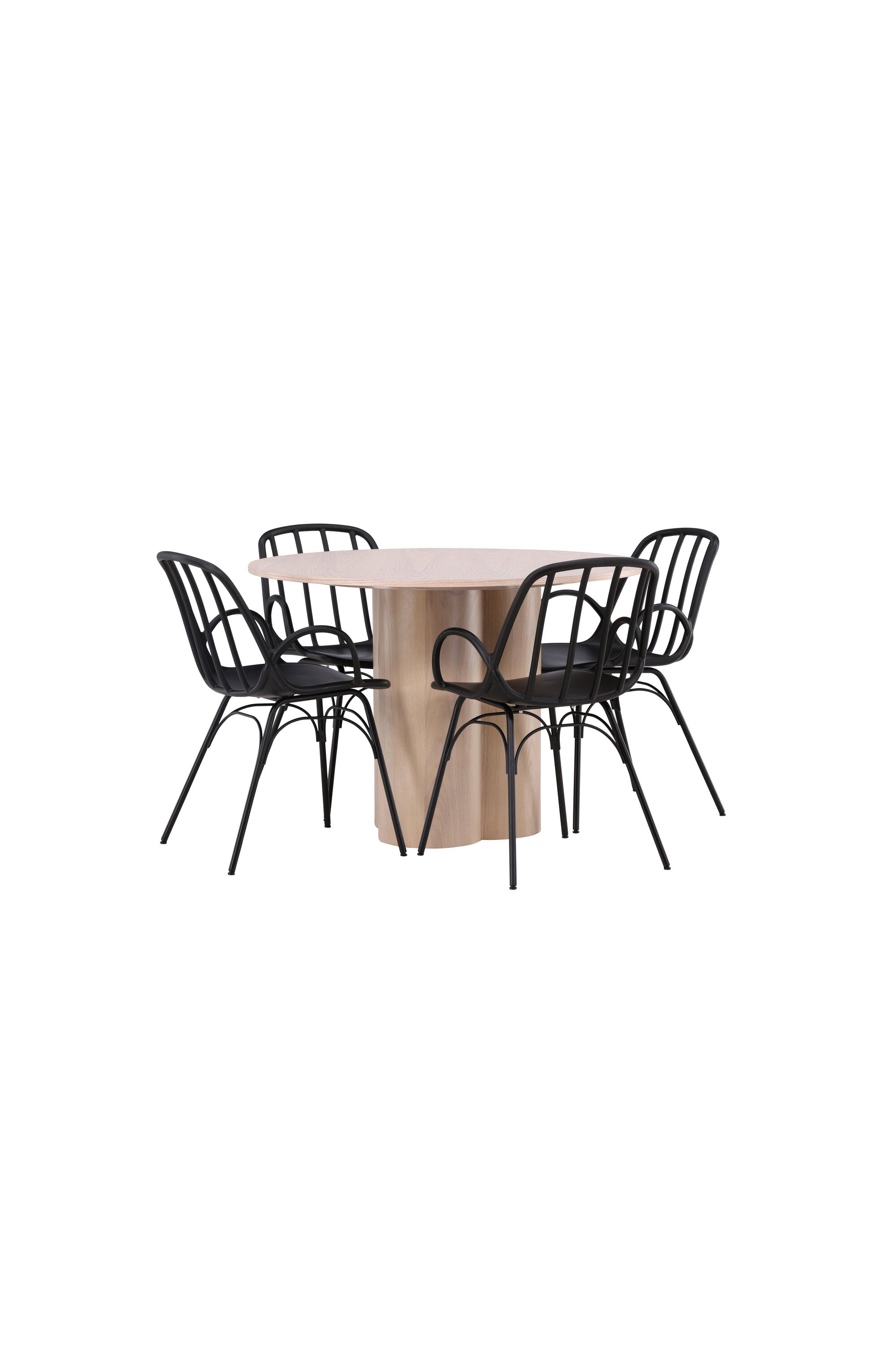 Olivia Esszimmerset + Dyrön ⌀110cm/4St. in Schwarz präsentiert im Onlineshop von KAQTU Design AG. Esszimmerset ist von Venture Home