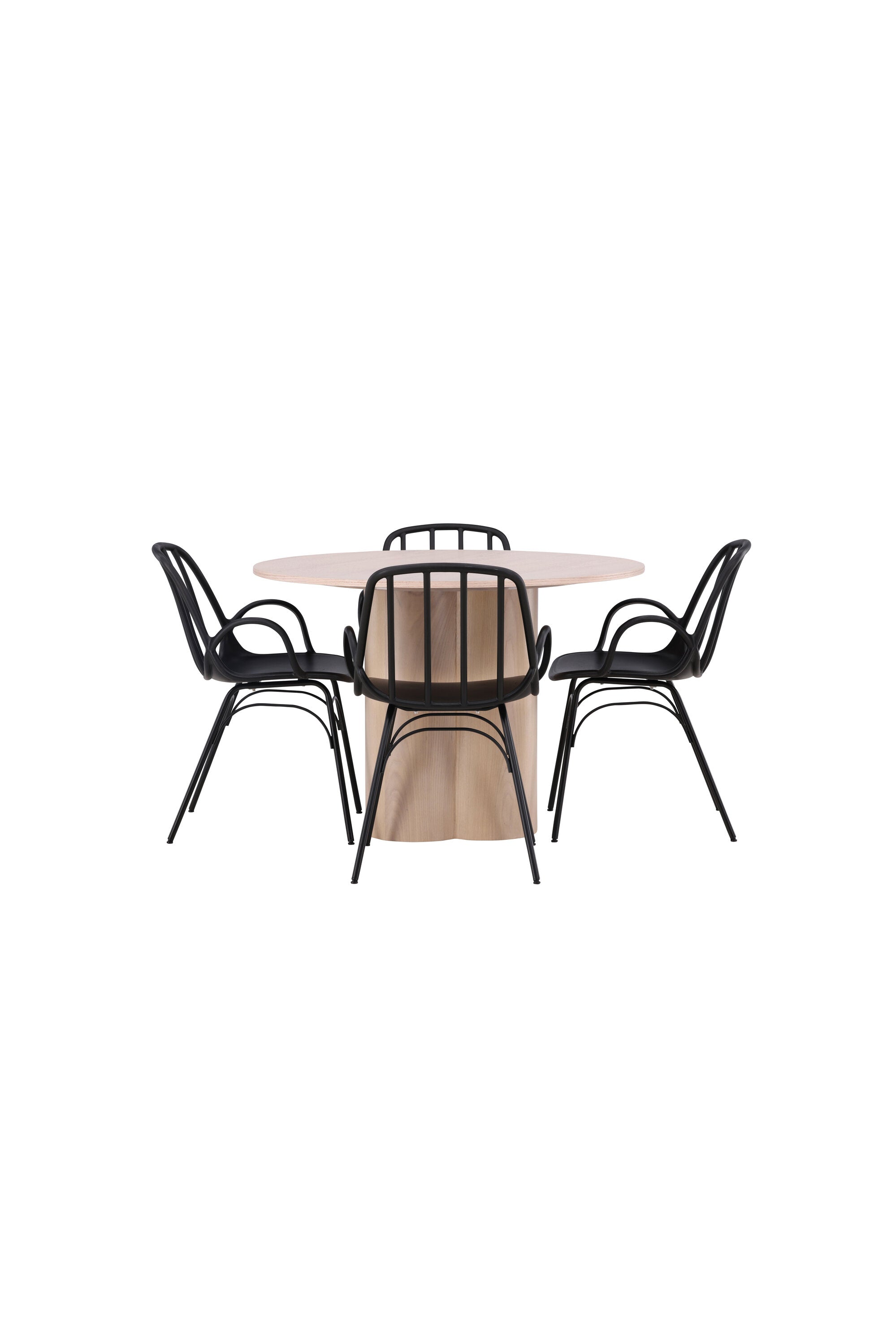 Olivia Esszimmerset + Dyrön ⌀110cm/4St. in Schwarz präsentiert im Onlineshop von KAQTU Design AG. Esszimmerset ist von Venture Home