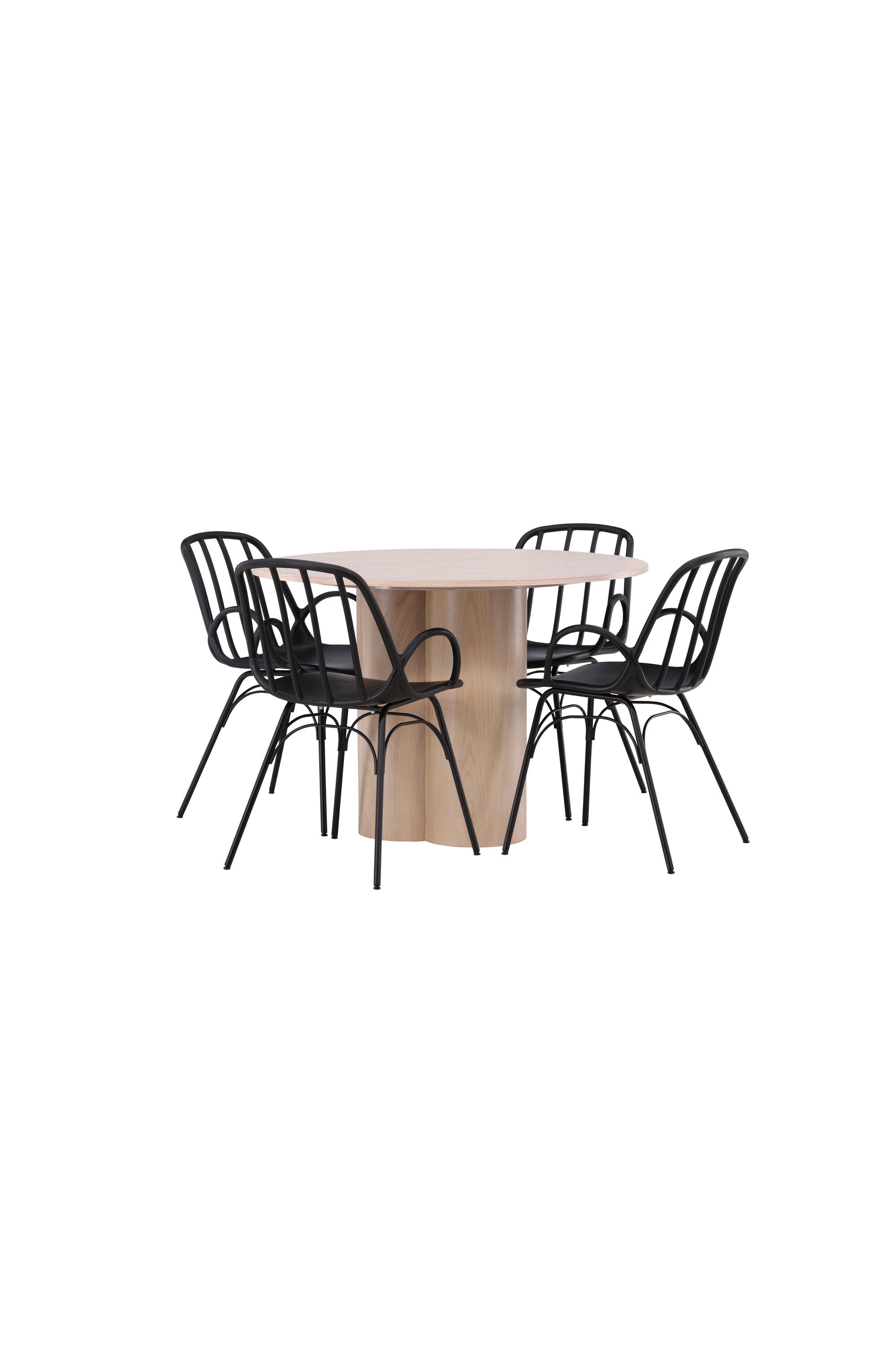Olivia Esszimmerset + Dyrön ⌀110cm/4St. in Schwarz präsentiert im Onlineshop von KAQTU Design AG. Esszimmerset ist von Venture Home