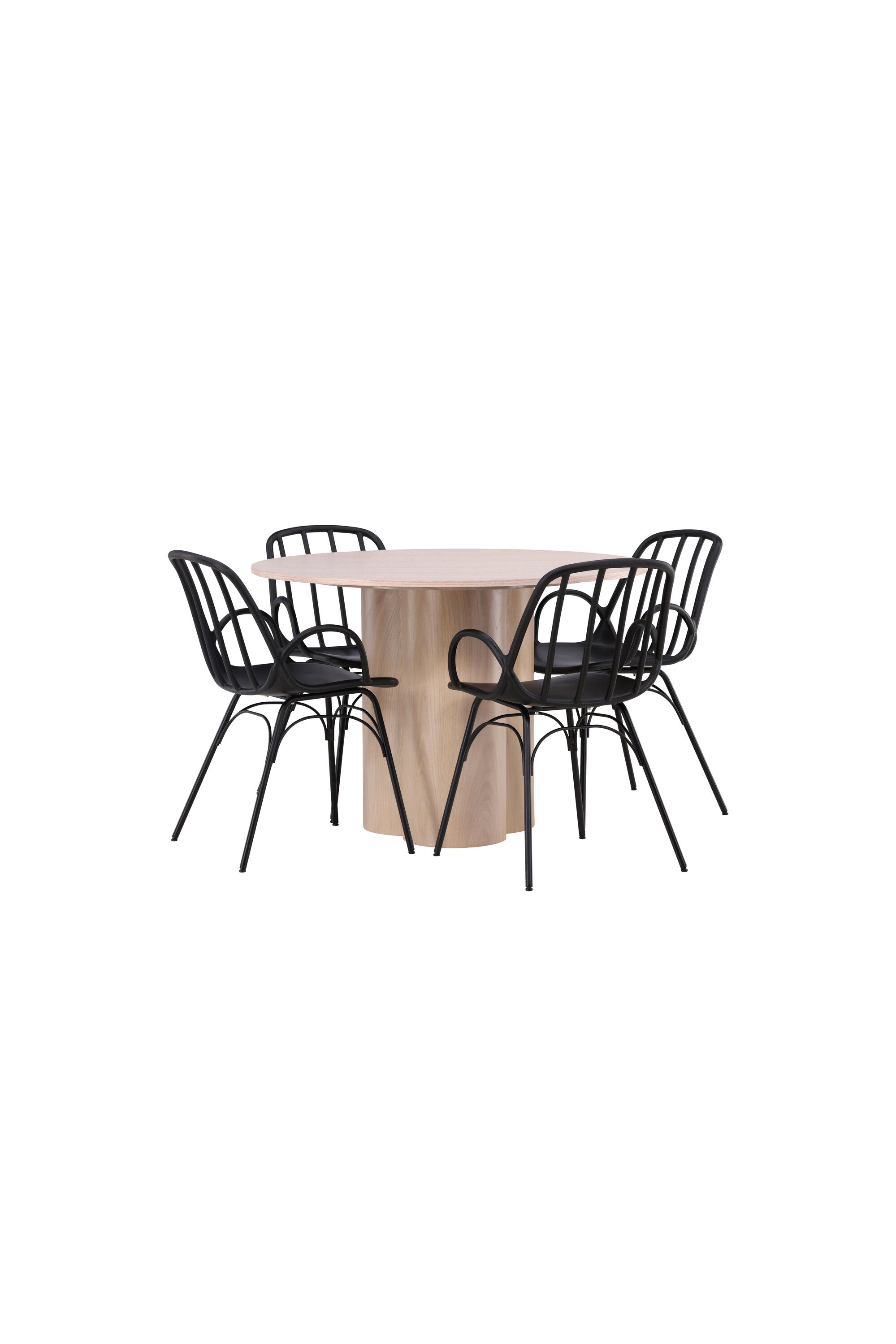 Olivia Esszimmerset + Dyrön ⌀110cm/4St. in Schwarz präsentiert im Onlineshop von KAQTU Design AG. Esszimmerset ist von Venture Home