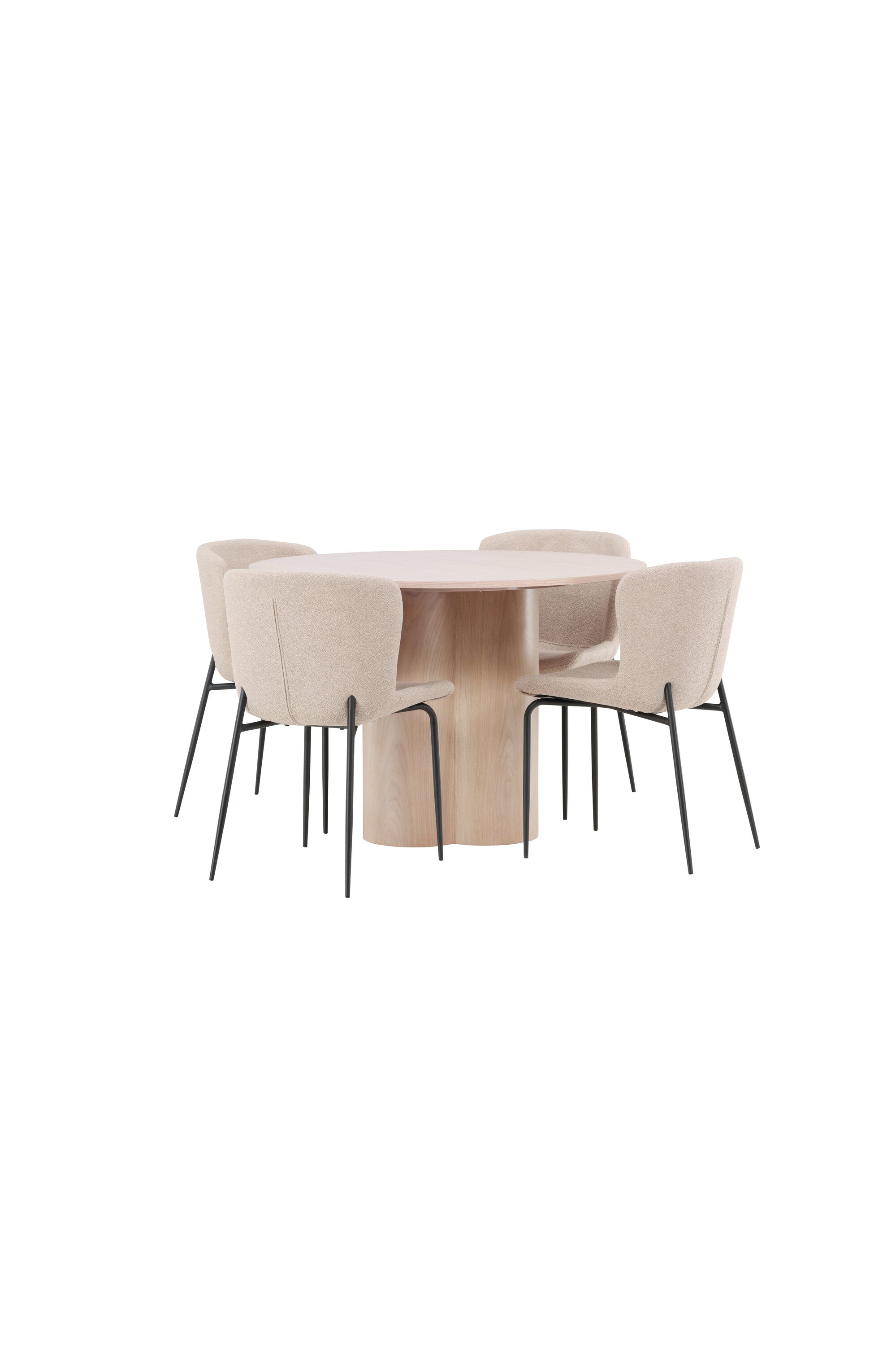 Olivia Esszimmer Set + Modesto ⌀110cm/4St. in Natur / Beige / Schwarz präsentiert im Onlineshop von KAQTU Design AG. Esszimmerset ist von Venture Home