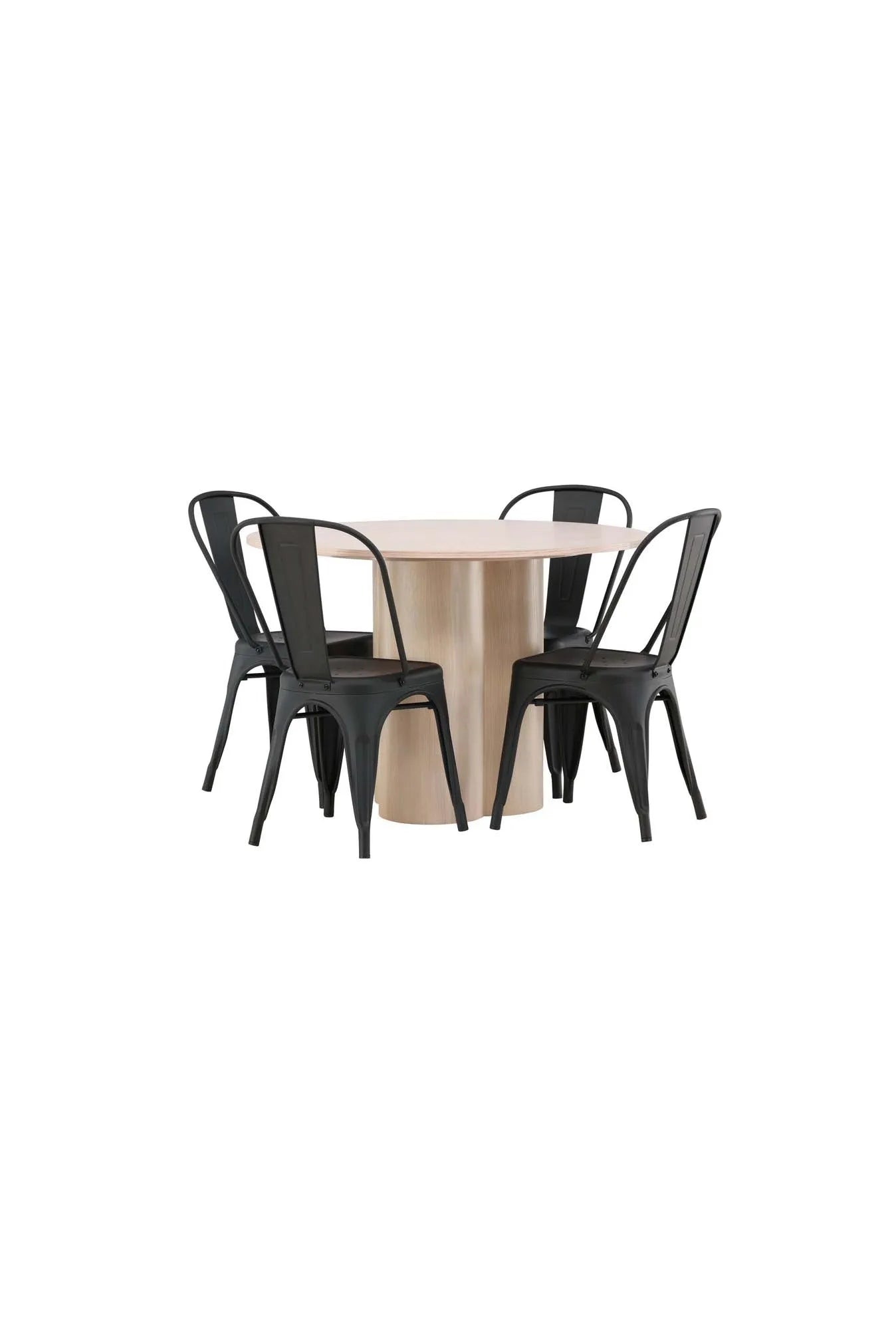 Modernes Olivia Esszimmer Set: Runder Tisch & 4 Stühle von Venture Home.
