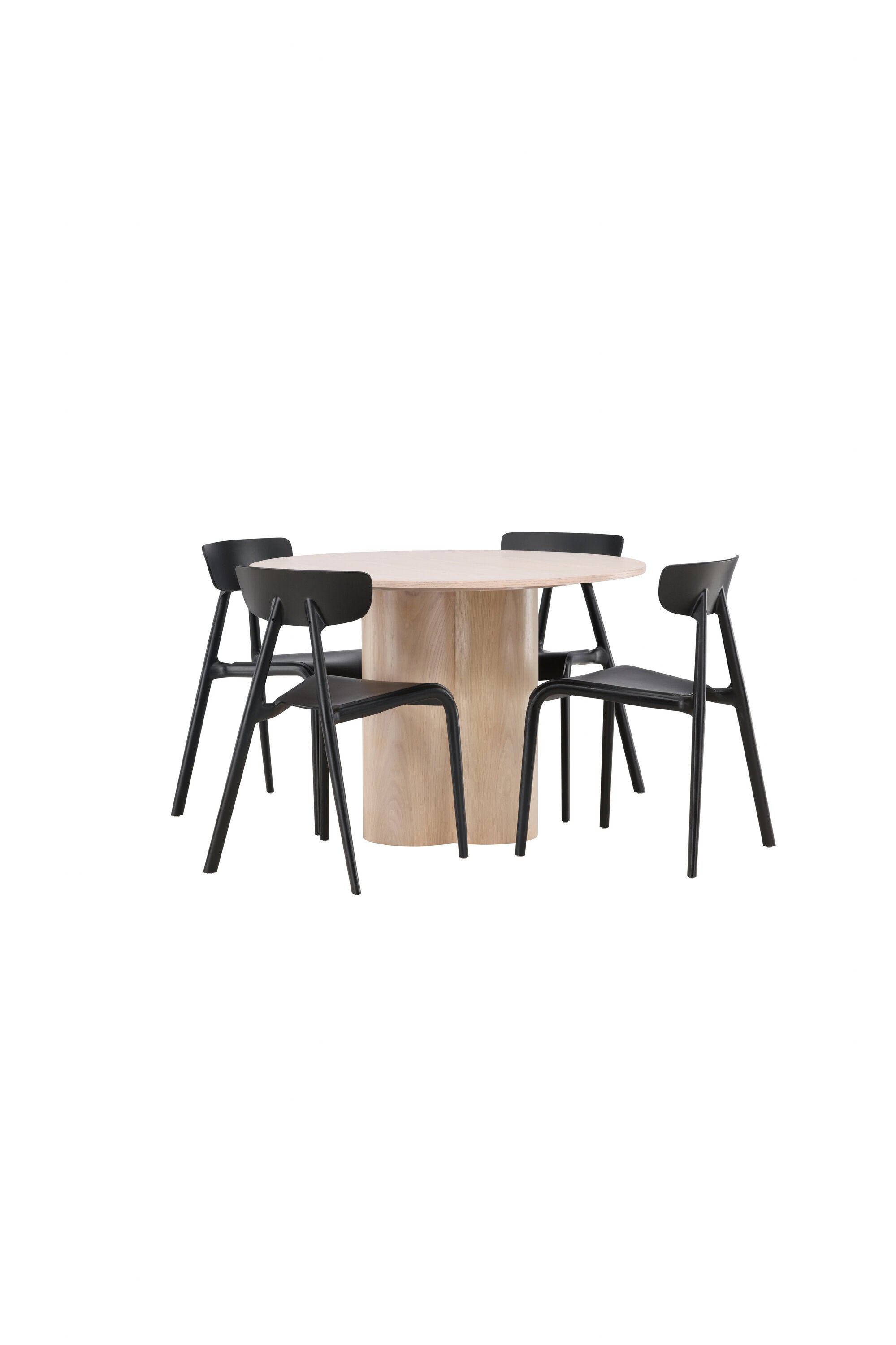 Olivia Esszimmer Set + Ursholmen ⌀110cm/4St. in Natur / Schwarz präsentiert im Onlineshop von KAQTU Design AG. Esszimmerset ist von Venture Home