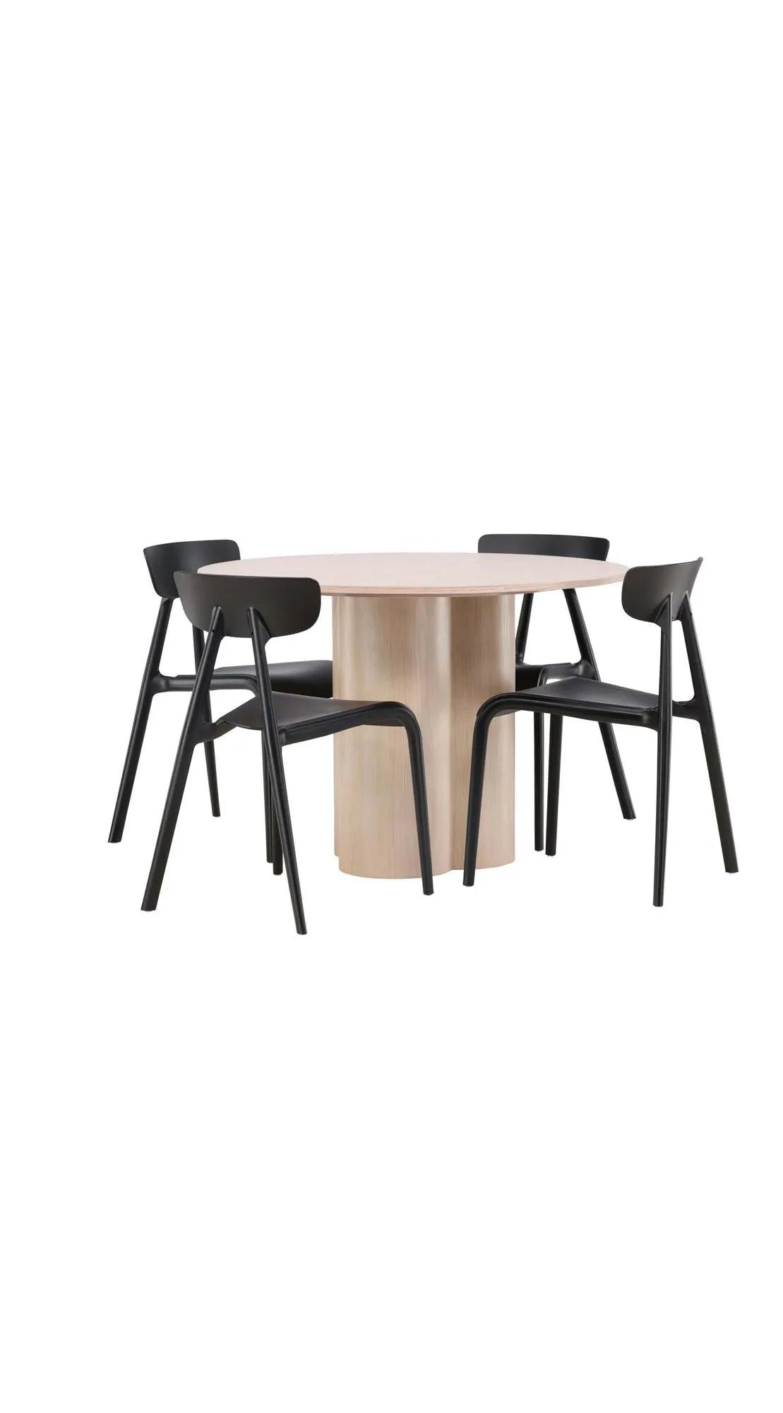 Modernes Olivia Esszimmer Set: Runder Tisch mit 4 Stühlen, Venture Home.