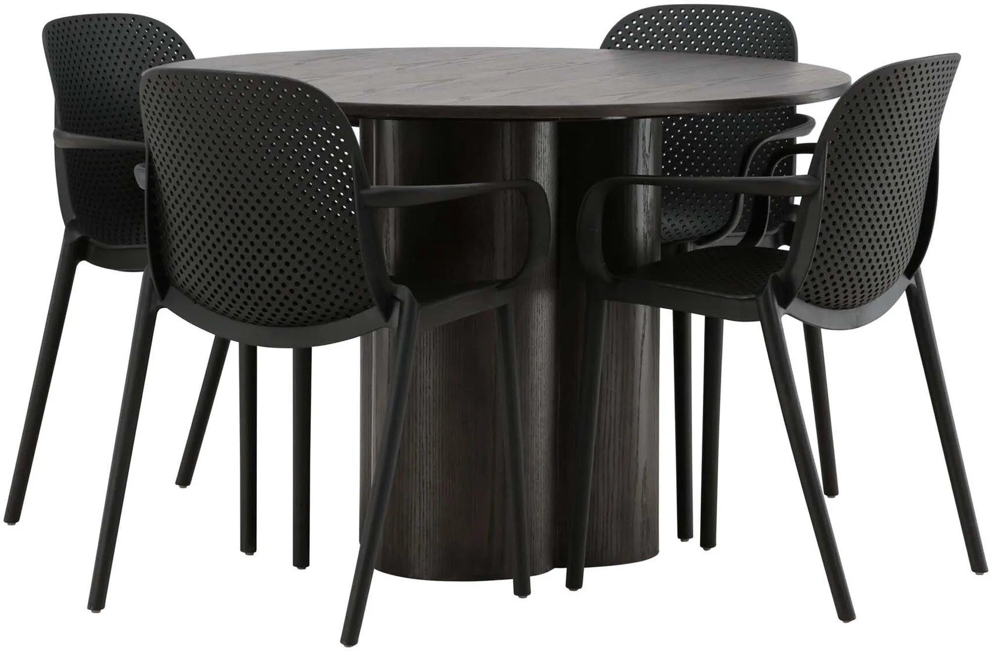 Modernes Olivia Set: Baltimore Tisch mit 4 Stühlen von Venture Home.