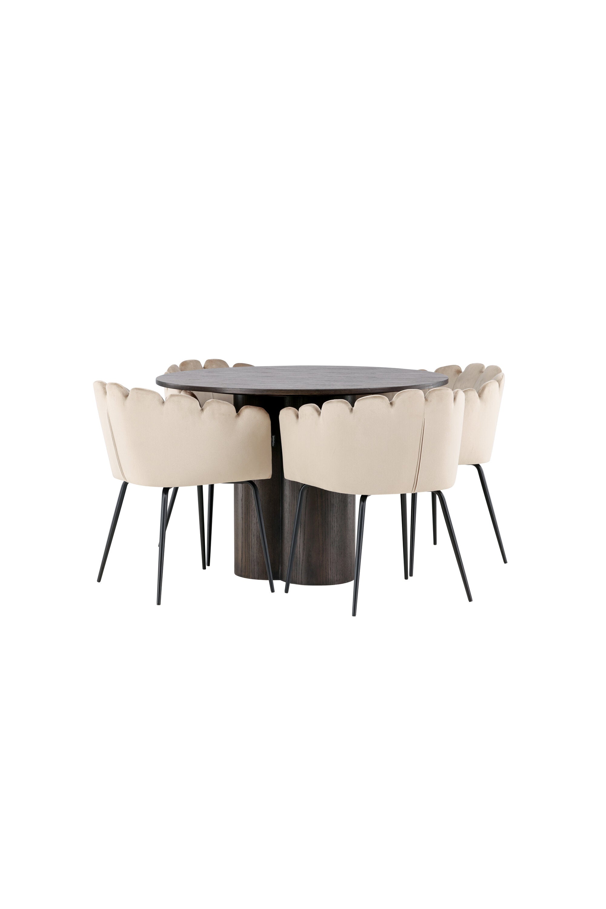Olivia Esszimmer Set + Limhamn ⌀110cm/4St. in Braun / Beige präsentiert im Onlineshop von KAQTU Design AG. Esszimmerset ist von Venture Home