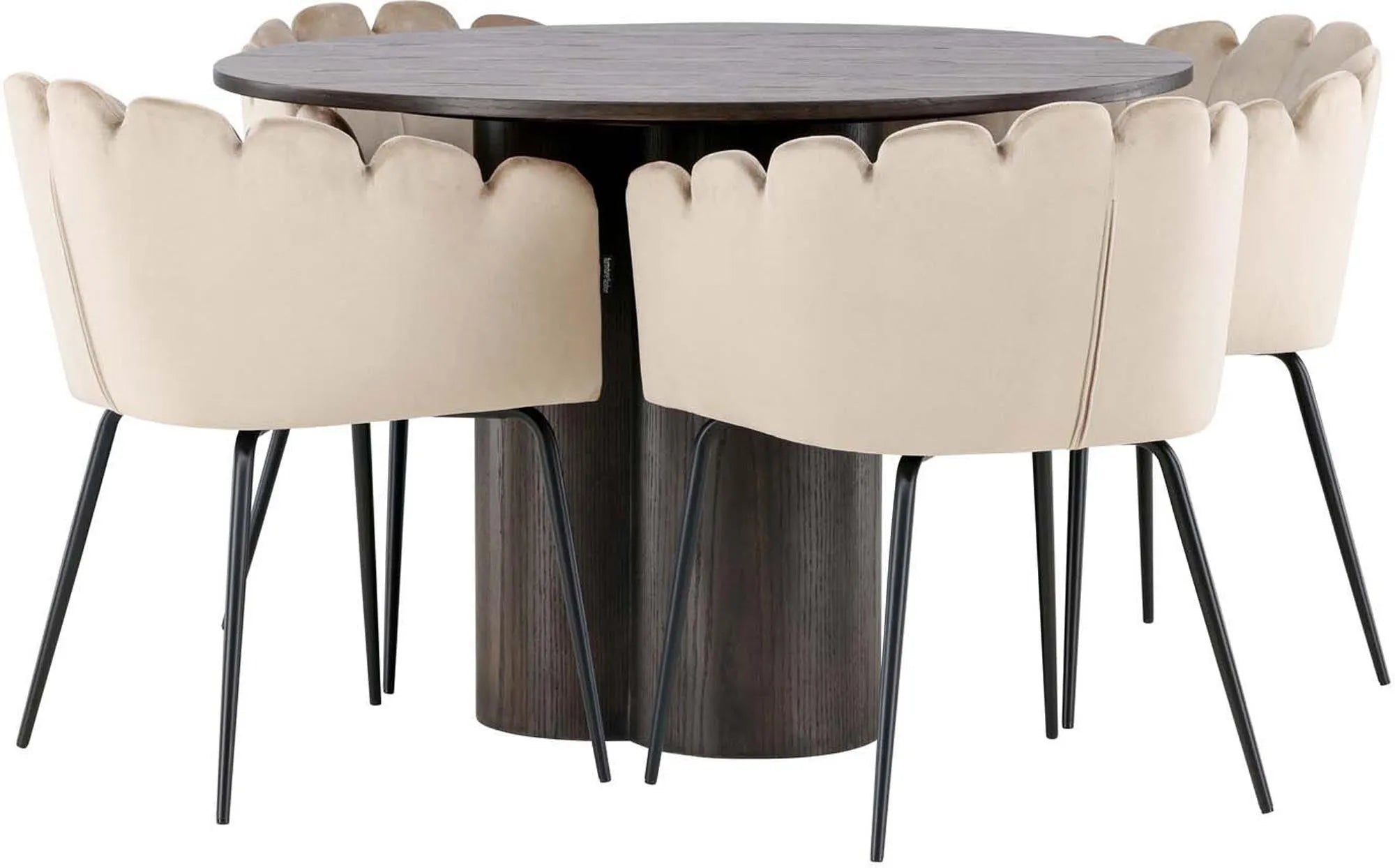 Stilvolles Olivia Esszimmer Set mit Limhamn Tisch und 4 Stühlen.