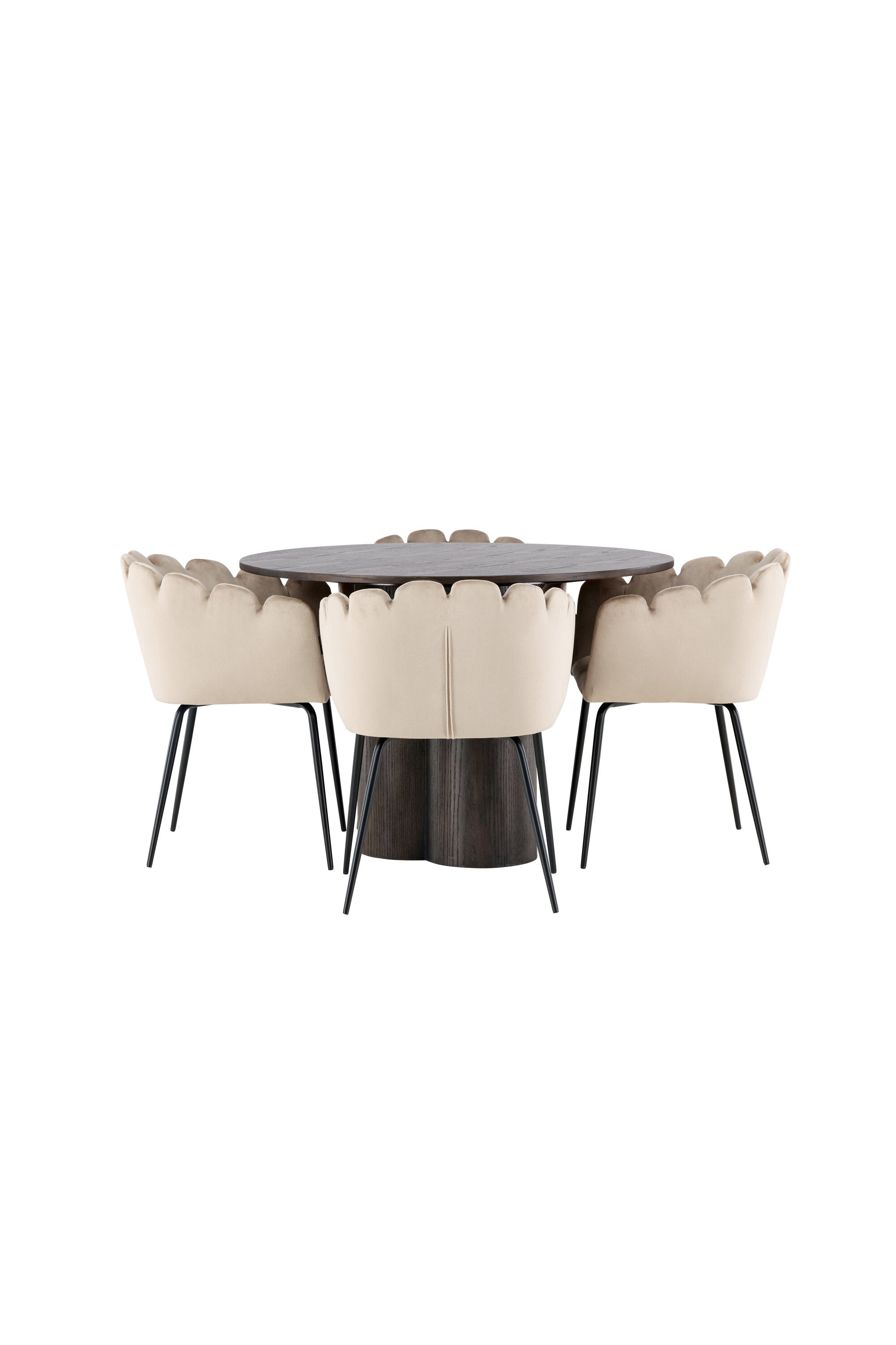 Olivia Esszimmer Set + Limhamn ⌀110cm/4St. in Braun / Beige präsentiert im Onlineshop von KAQTU Design AG. Esszimmerset ist von Venture Home