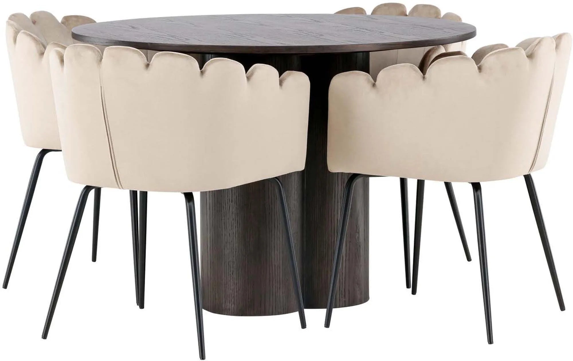 Elegantes Olivia Set: Limhamn Tisch mit 4 Stühlen von Venture Home.