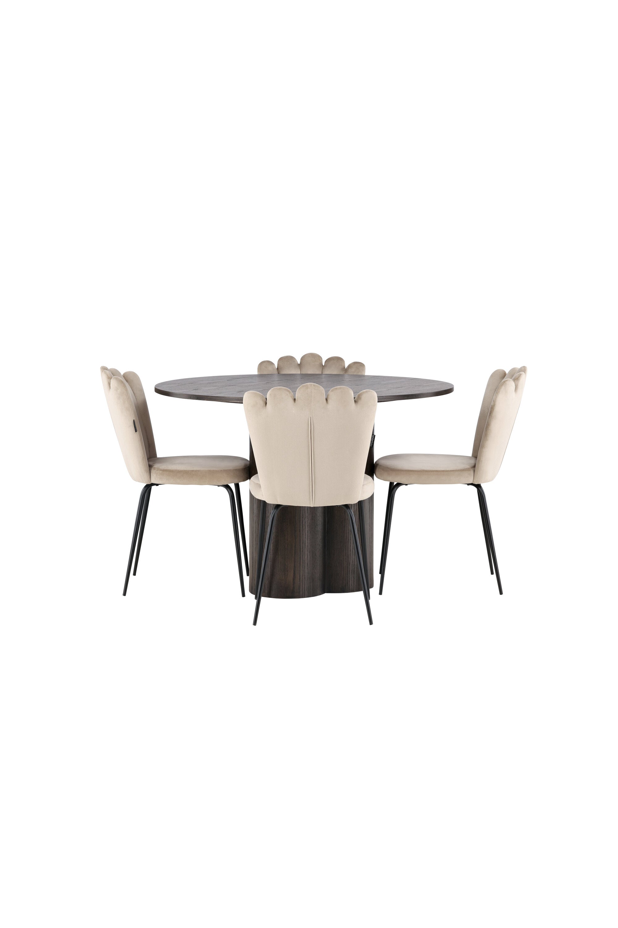 Olivia Esszimmer Set + Limhamn Light ⌀110cm/4St. in Braun / Beige präsentiert im Onlineshop von KAQTU Design AG. Esszimmerset ist von Venture Home