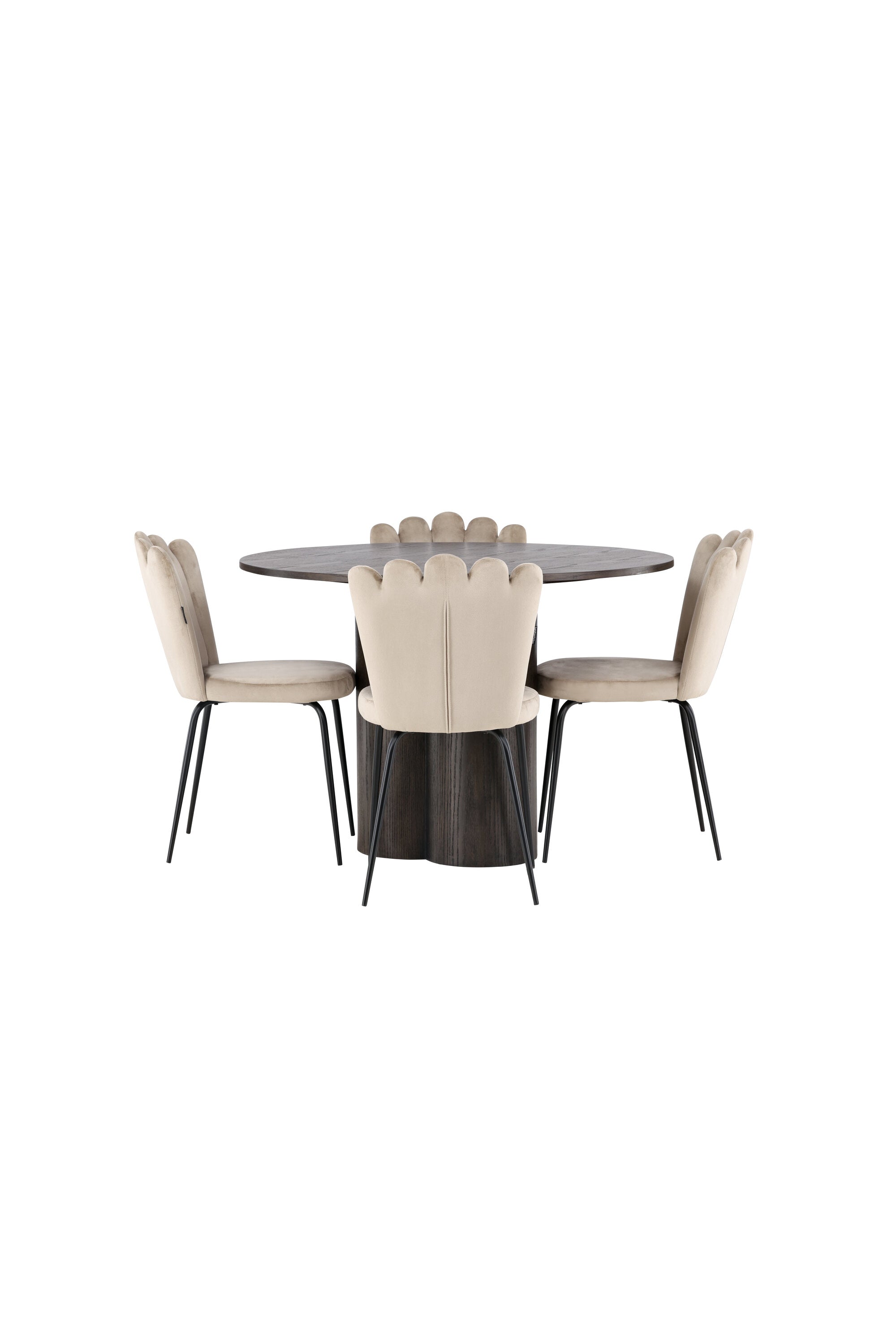 Olivia Esszimmer Set + Limhamn Light ⌀110cm/4St. in Braun / Beige präsentiert im Onlineshop von KAQTU Design AG. Esszimmerset ist von Venture Home