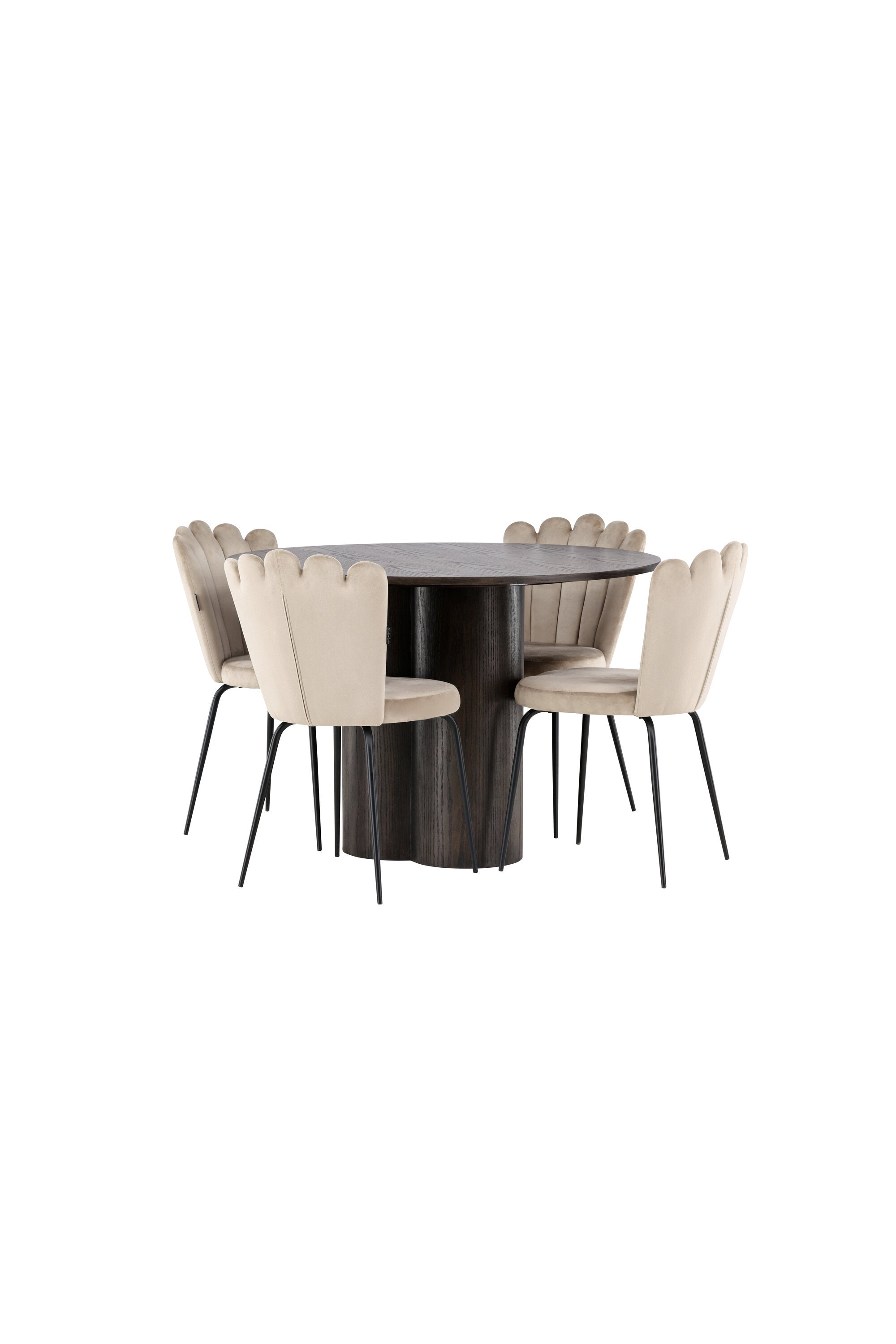 Olivia Esszimmer Set + Limhamn Light ⌀110cm/4St. in Braun / Beige präsentiert im Onlineshop von KAQTU Design AG. Esszimmerset ist von Venture Home