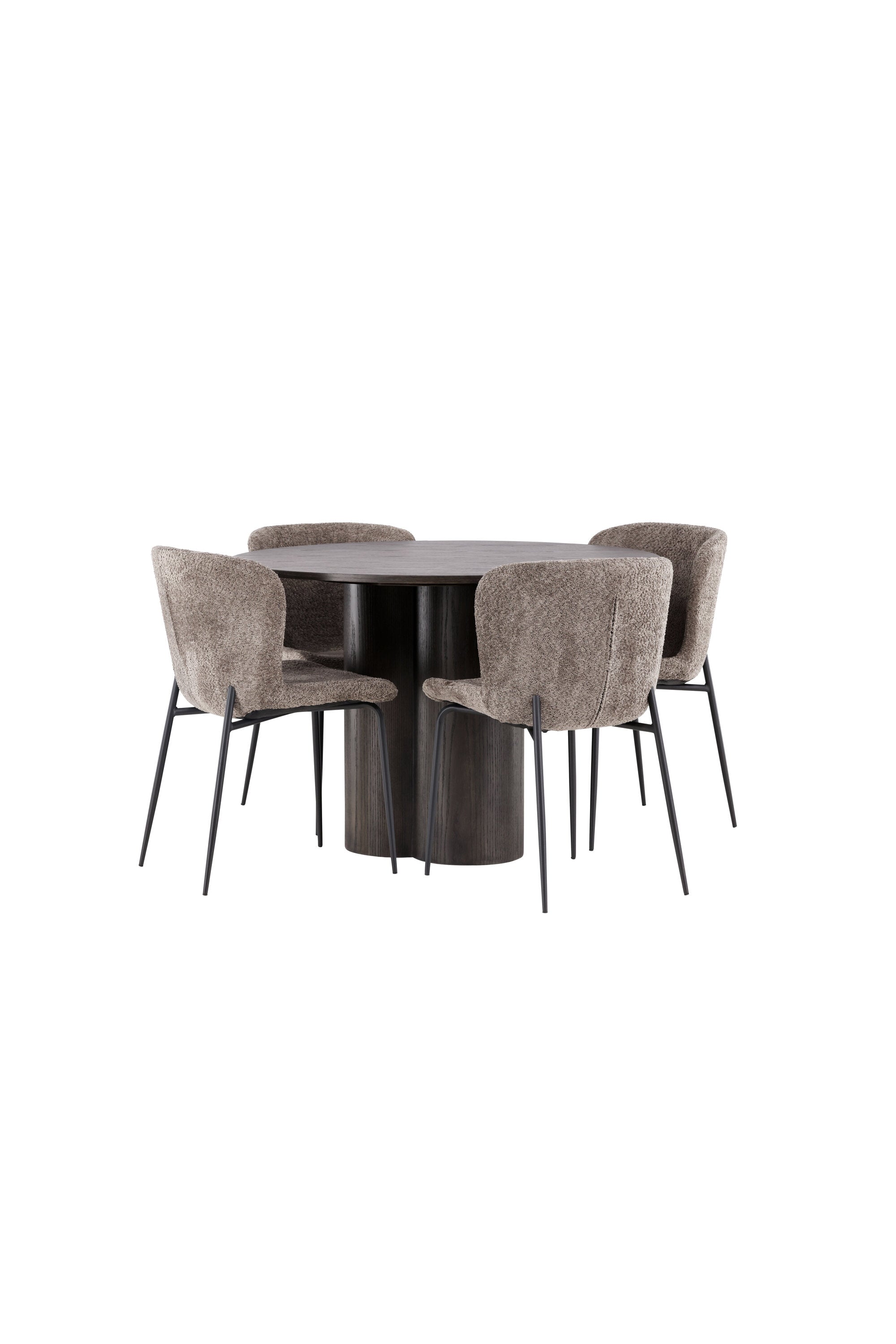 Olivia Esszimmer Set + Modesto ⌀110cm/4St. in Braun / Beige präsentiert im Onlineshop von KAQTU Design AG. Esszimmerset ist von Venture Home