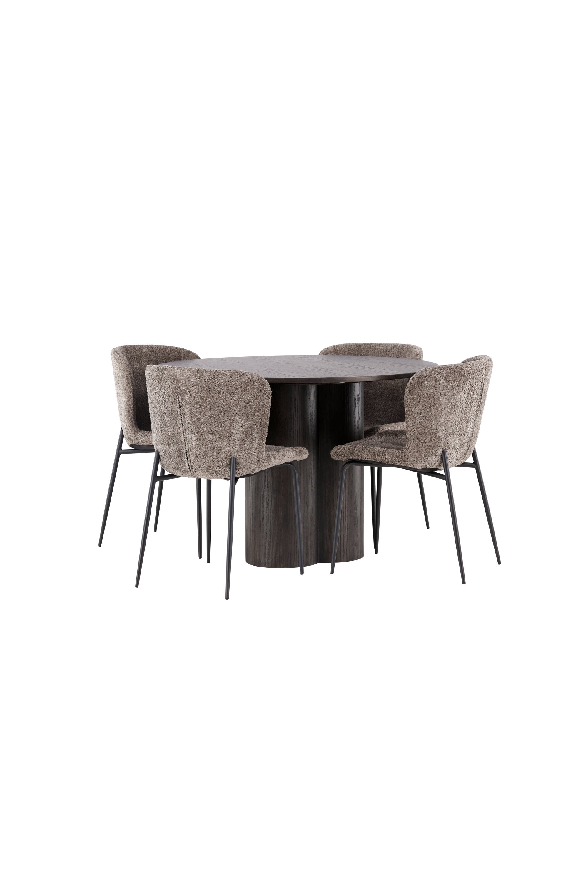 Olivia Esszimmer Set + Modesto ⌀110cm/4St. in Braun / Beige präsentiert im Onlineshop von KAQTU Design AG. Esszimmerset ist von Venture Home
