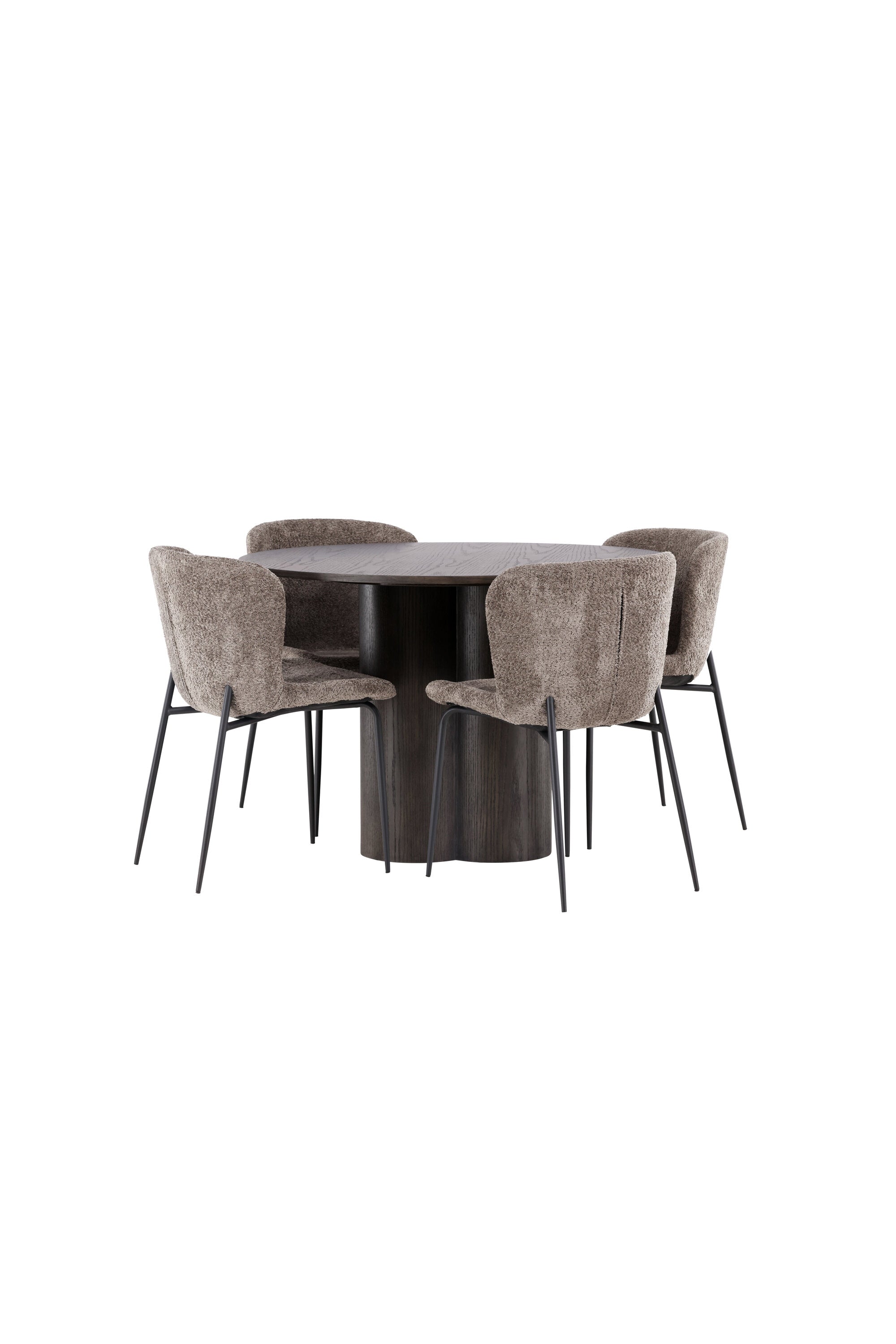 Olivia Esszimmer Set + Modesto ⌀110cm/4St. in Braun / Beige präsentiert im Onlineshop von KAQTU Design AG. Esszimmerset ist von Venture Home