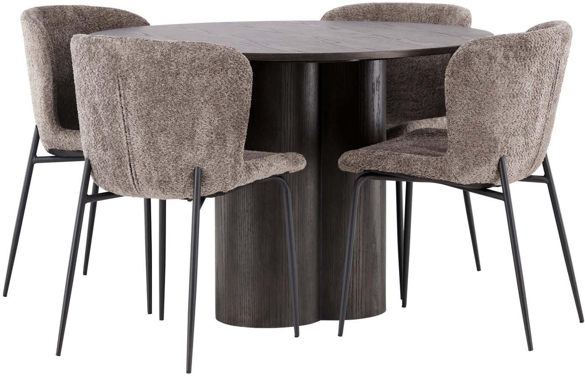 Elegantes Olivia Esszimmer Set mit rundem Modesto Tisch, 4 Stühle.