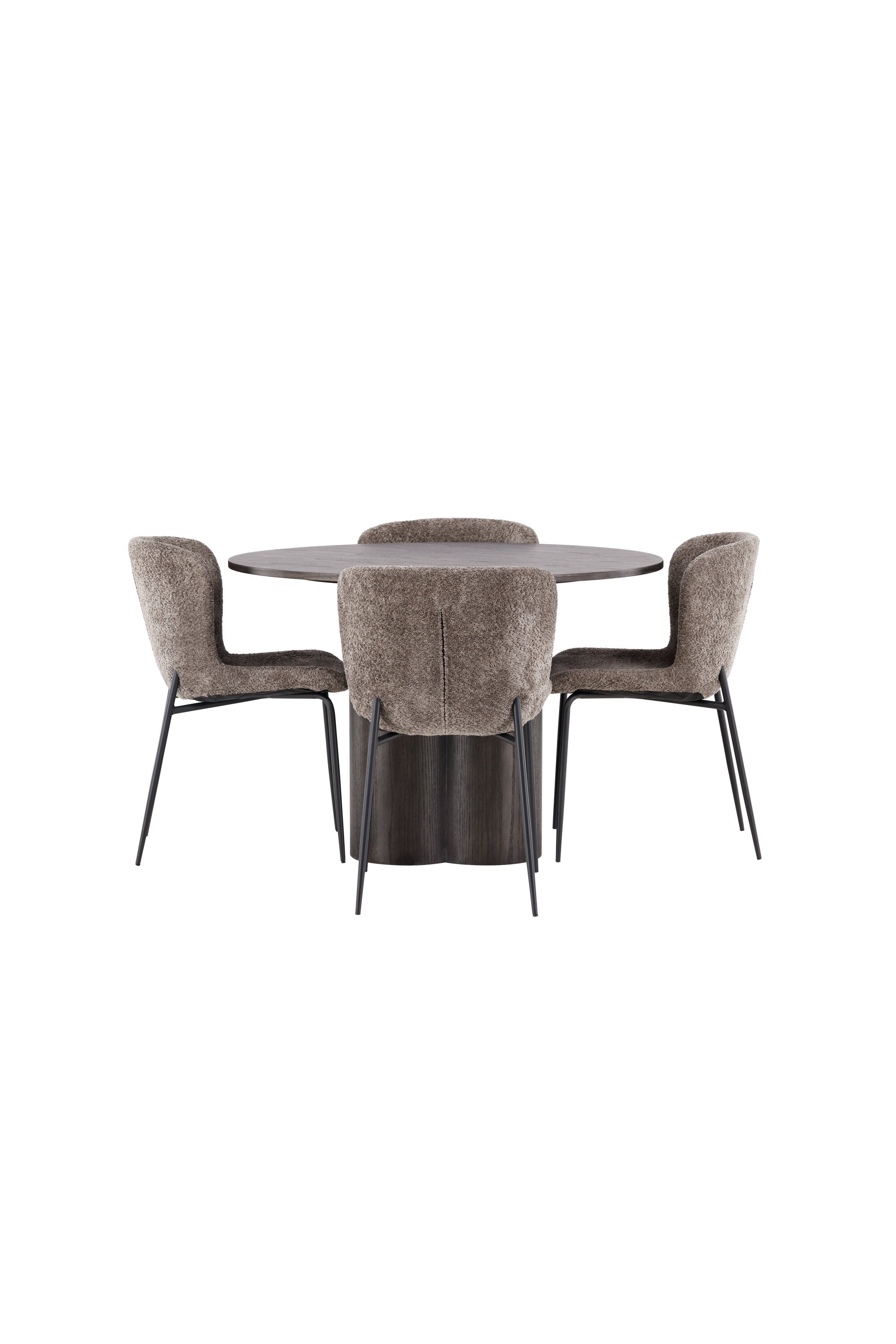 Olivia Esszimmer Set + Modesto ⌀110cm/4St. in Braun / Beige präsentiert im Onlineshop von KAQTU Design AG. Esszimmerset ist von Venture Home