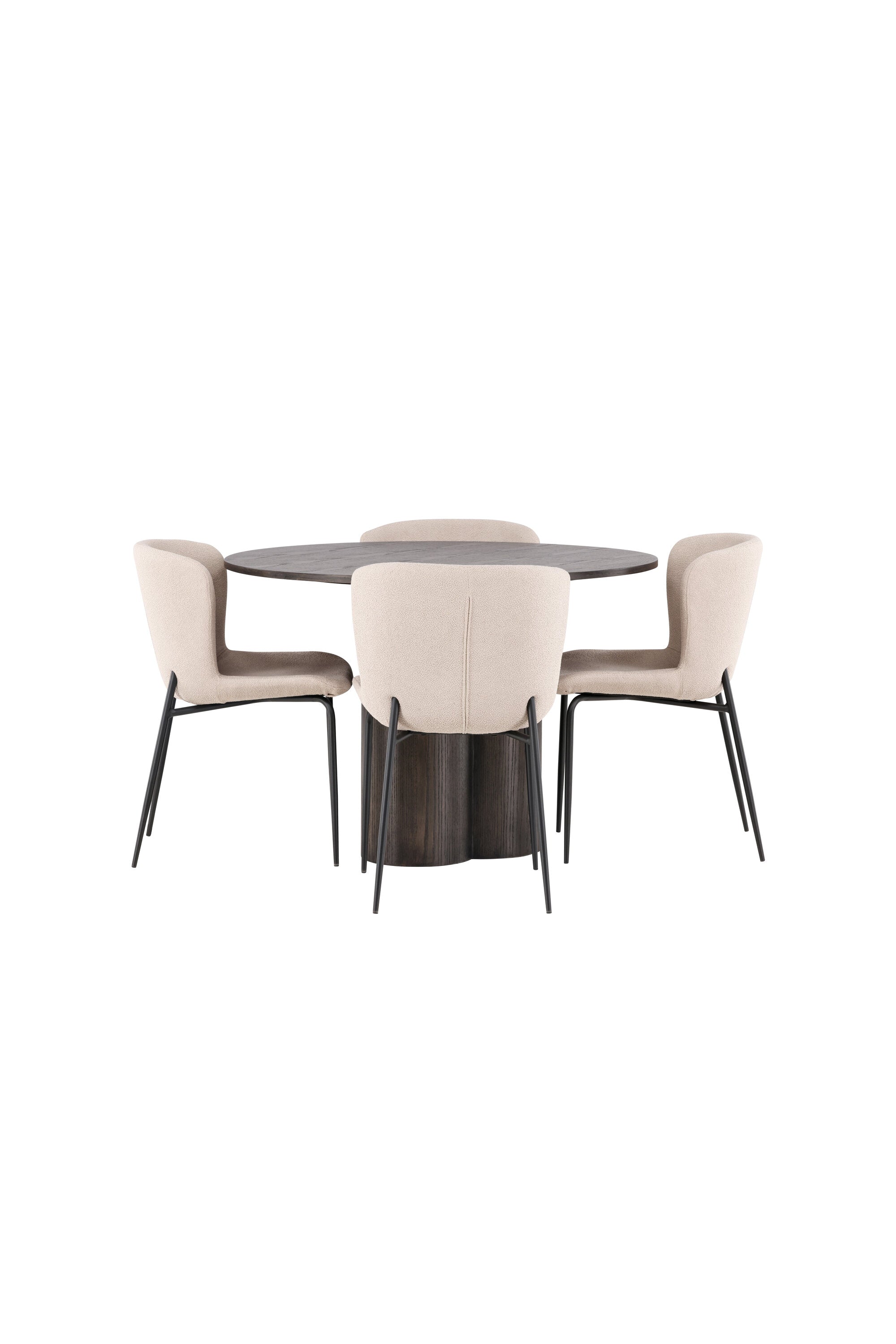 Olivia Esszimmer Set + Modesto ⌀110cm/4St. in Braun / Beige / Grau präsentiert im Onlineshop von KAQTU Design AG. Esszimmerset ist von Venture Home