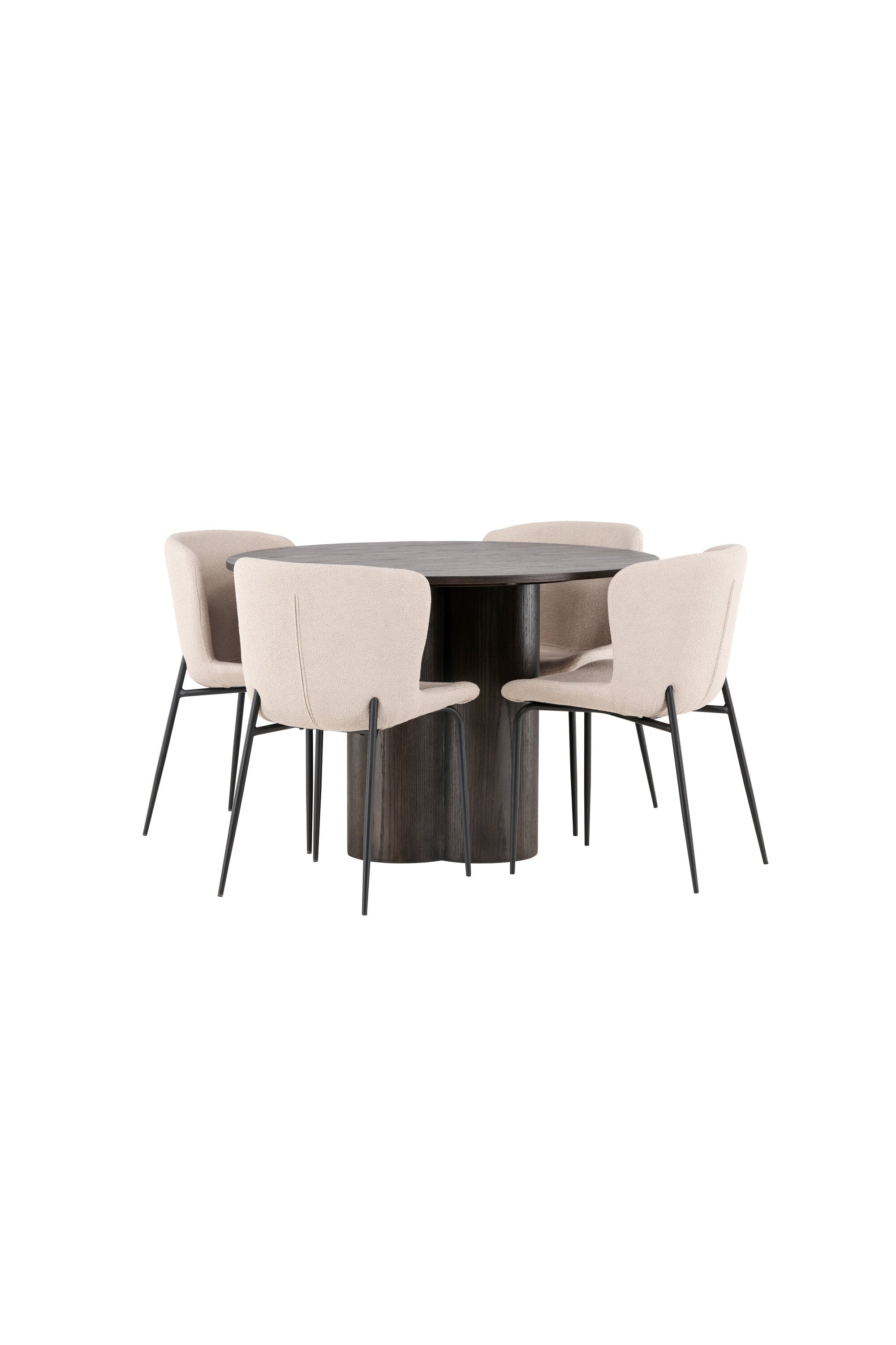 Olivia Esszimmer Set + Modesto ⌀110cm/4St. in Braun / Beige / Grau präsentiert im Onlineshop von KAQTU Design AG. Esszimmerset ist von Venture Home