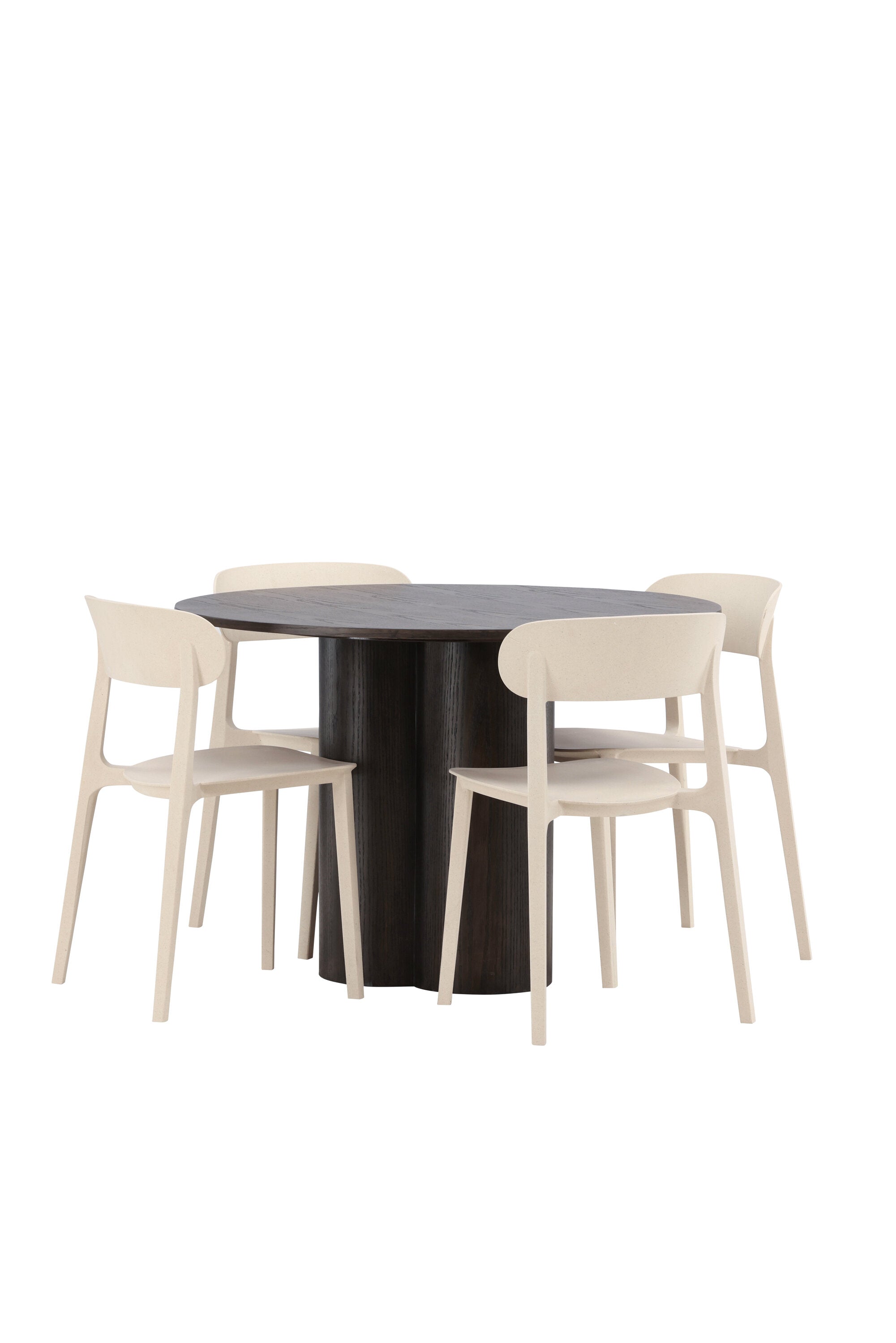 Olivia Esszimmer Set + Astol ⌀110cm/4St. in Braun / Beige präsentiert im Onlineshop von KAQTU Design AG. Esszimmerset ist von Venture Home
