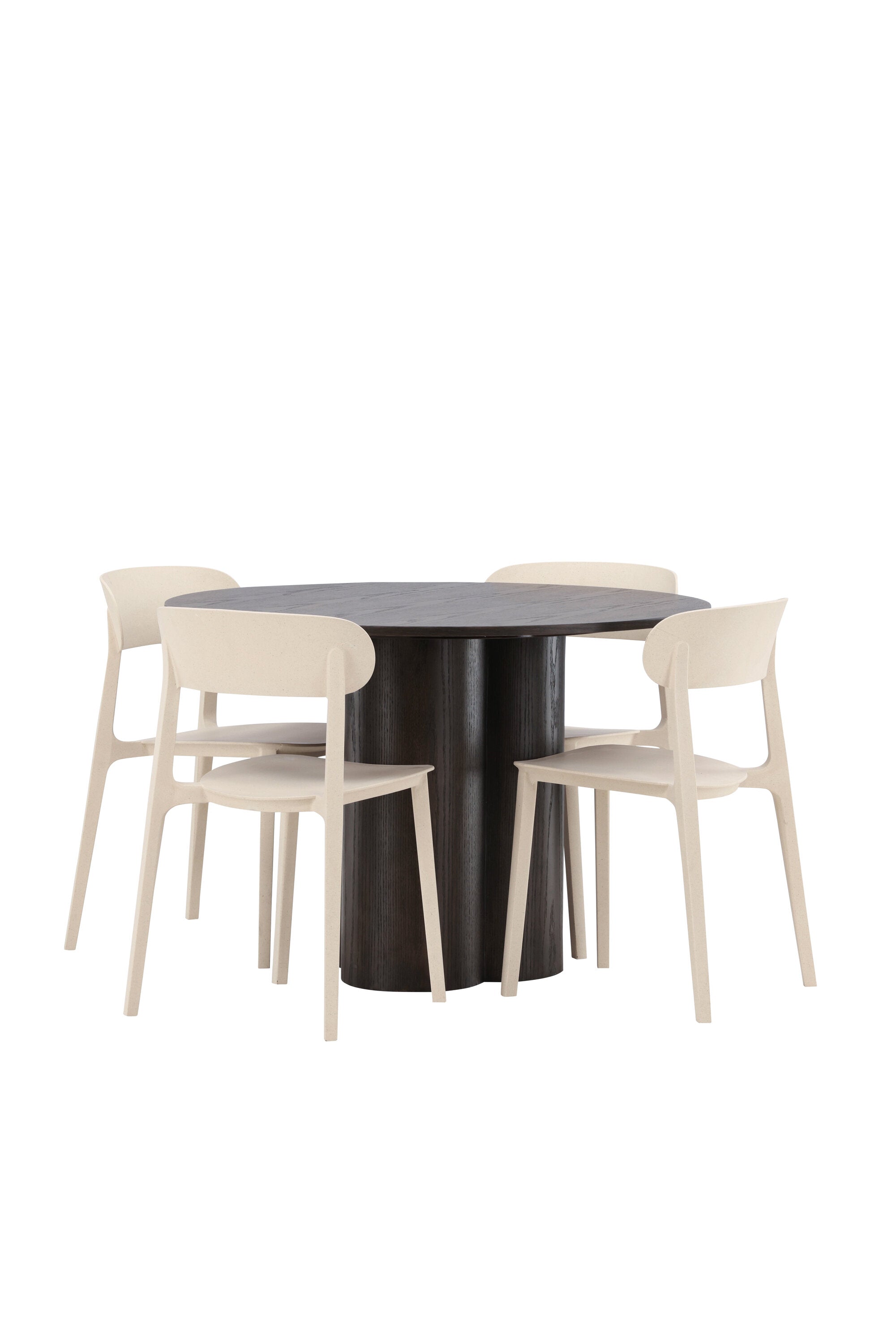 Olivia Esszimmer Set + Astol ⌀110cm/4St. in Braun / Beige präsentiert im Onlineshop von KAQTU Design AG. Esszimmerset ist von Venture Home